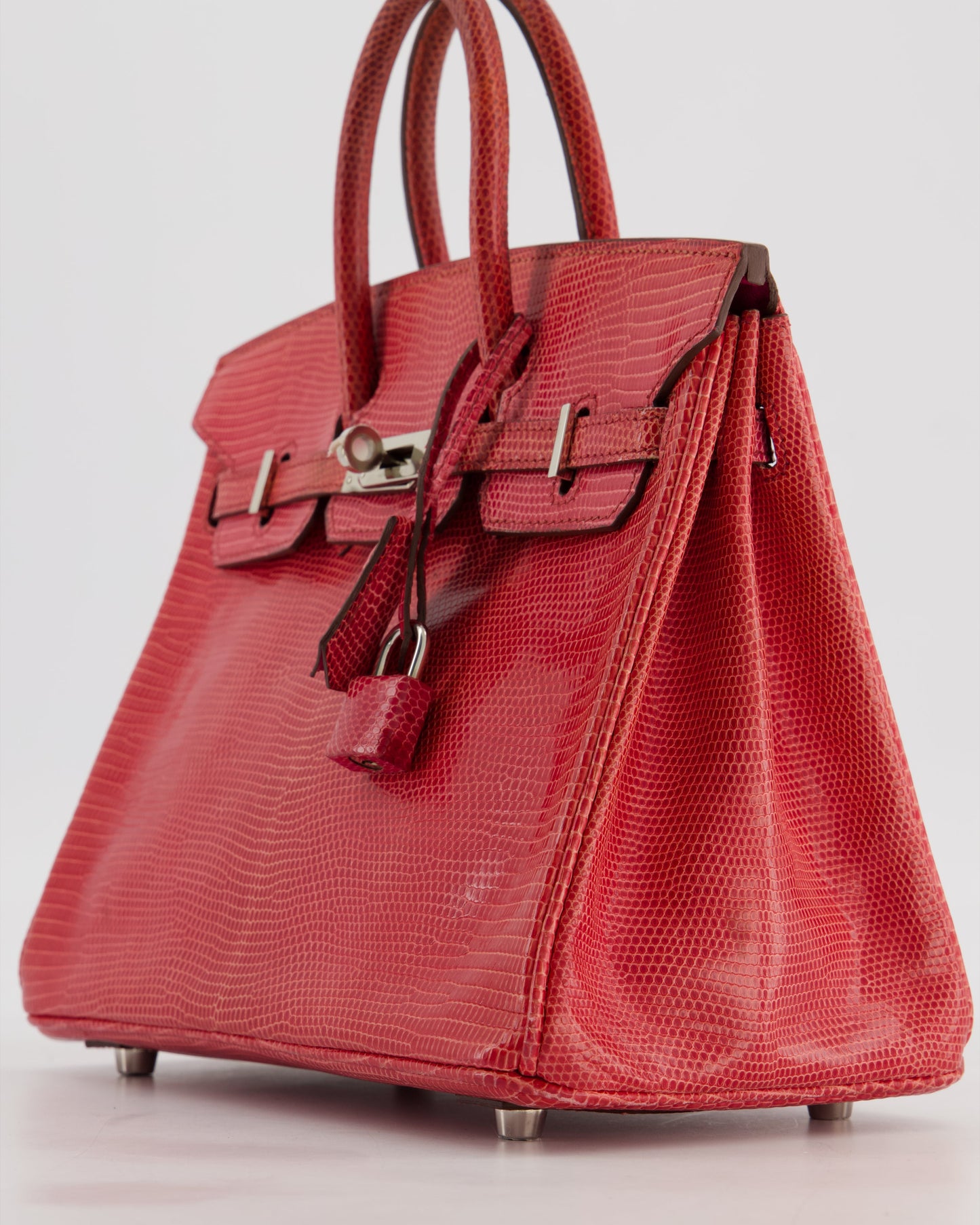 *HOT* Hermes Birkin 25 Verso Retourne Bag in Bougainvillea Lizard Niloticus Leather, Rose Shocking Interior with Palladium Hardware