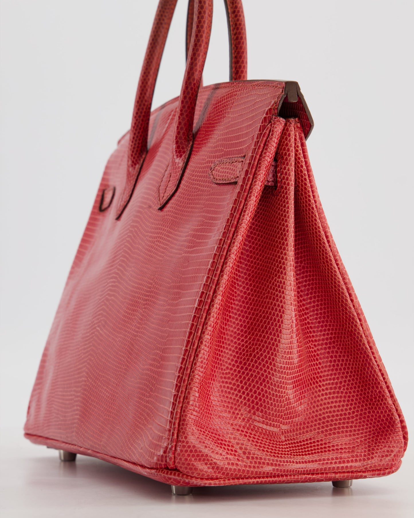 *HOT* Hermes Birkin 25 Verso Retourne Bag in Bougainvillea Lizard Niloticus Leather, Rose Shocking Interior with Palladium Hardware