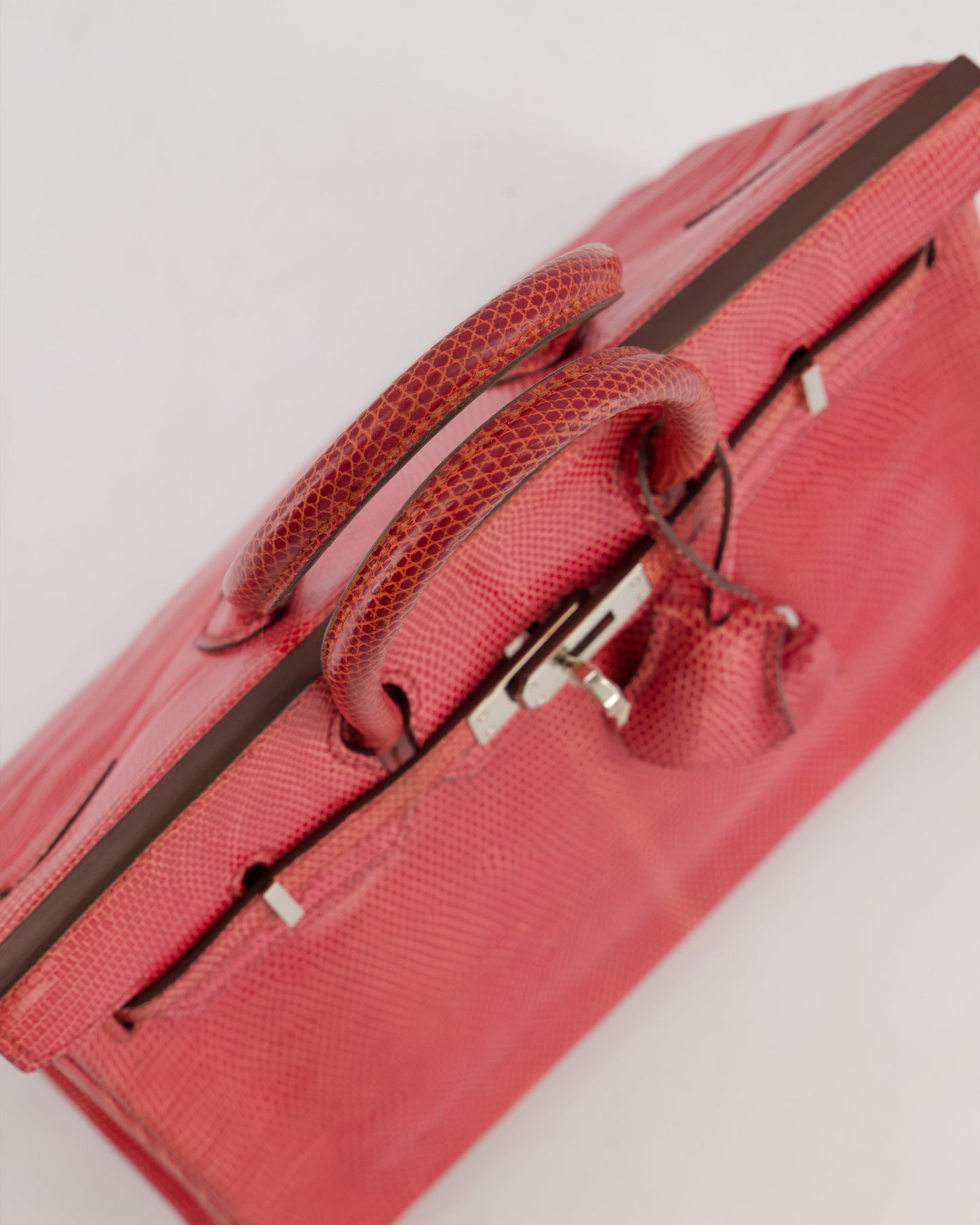 *HOT* Hermes Birkin 25 Verso Retourne Bag in Bougainvillea Lizard Niloticus Leather, Rose Shocking Interior with Palladium Hardware