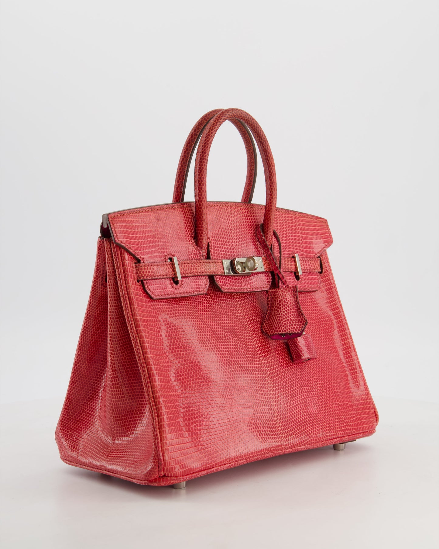 *HOT* Hermes Birkin 25 Verso Retourne Bag in Bougainvillea Lizard Niloticus Leather, Rose Shocking Interior with Palladium Hardware