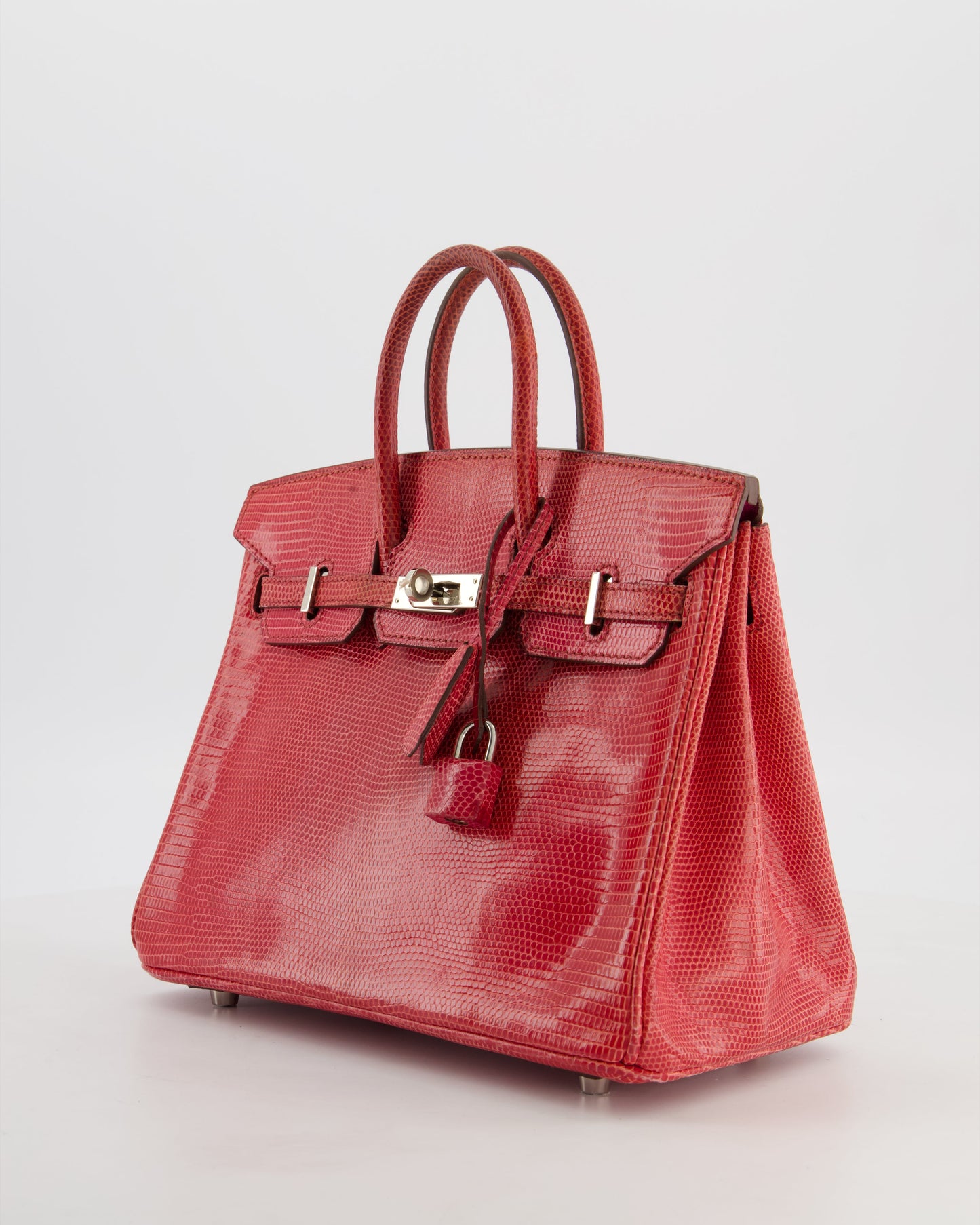 *HOT* Hermes Birkin 25 Verso Retourne Bag in Bougainvillea Lizard Niloticus Leather, Rose Shocking Interior with Palladium Hardware