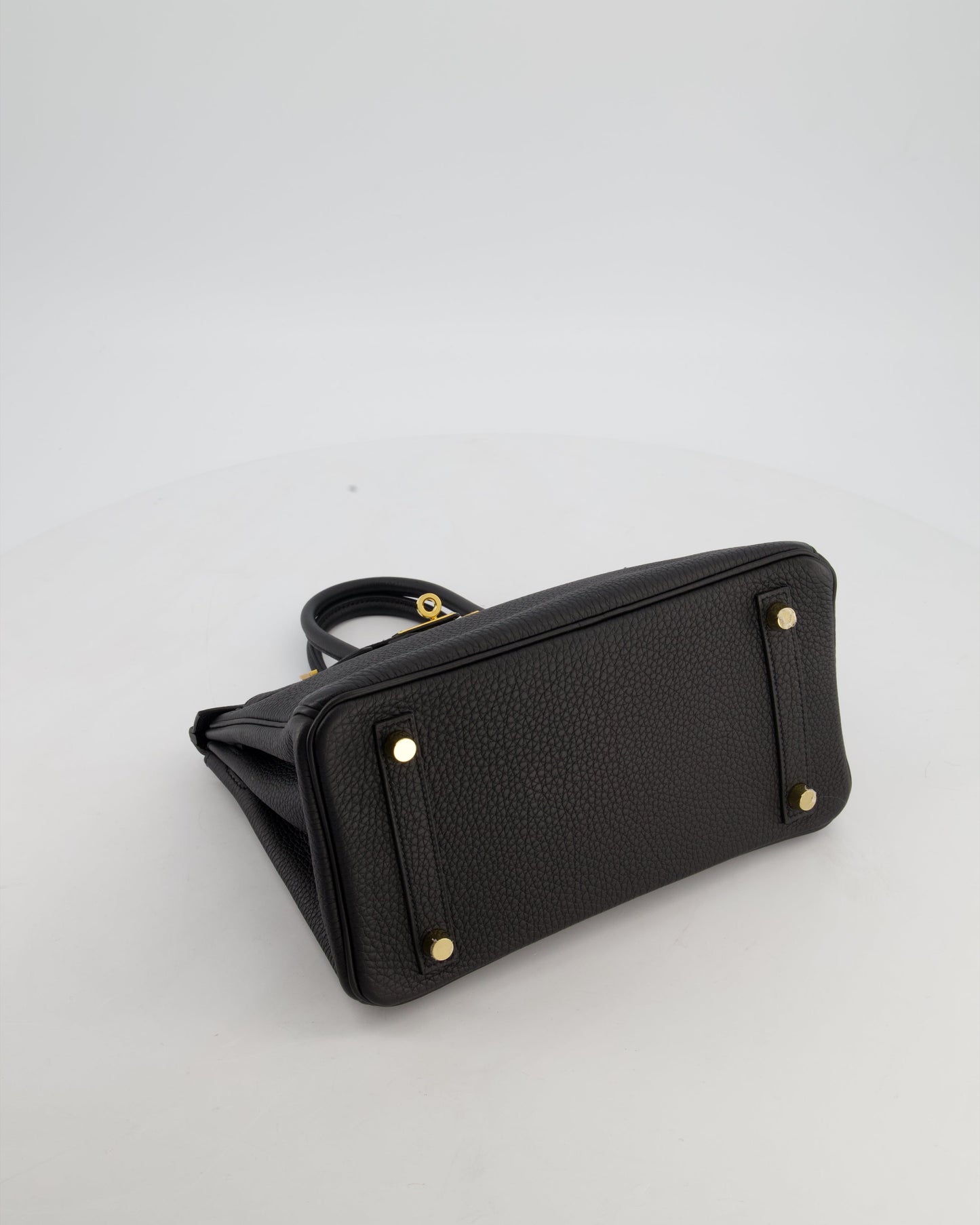 *HOT* Hermes Birkin 25 Retourne Bag in Noir Togo Leather with Gold Hardware
