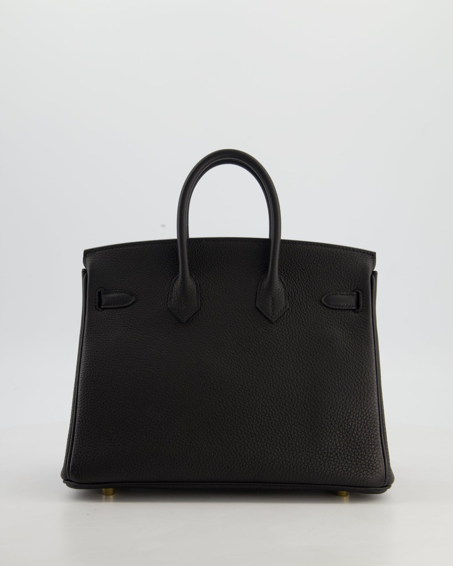 *HOT* Hermes Birkin 25 Retourne Bag in Noir Togo Leather with Gold Hardware