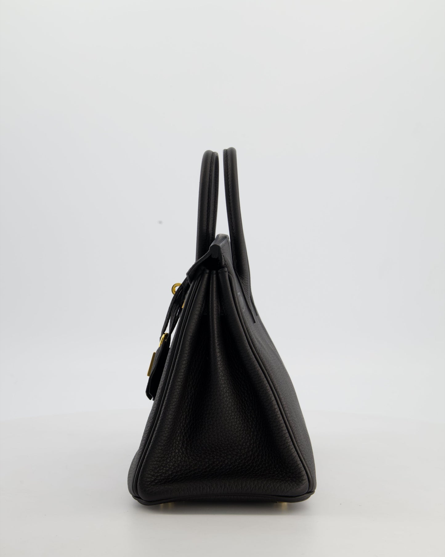 *HOT* Hermes Birkin 25 Retourne Bag in Noir Togo Leather with Gold Hardware