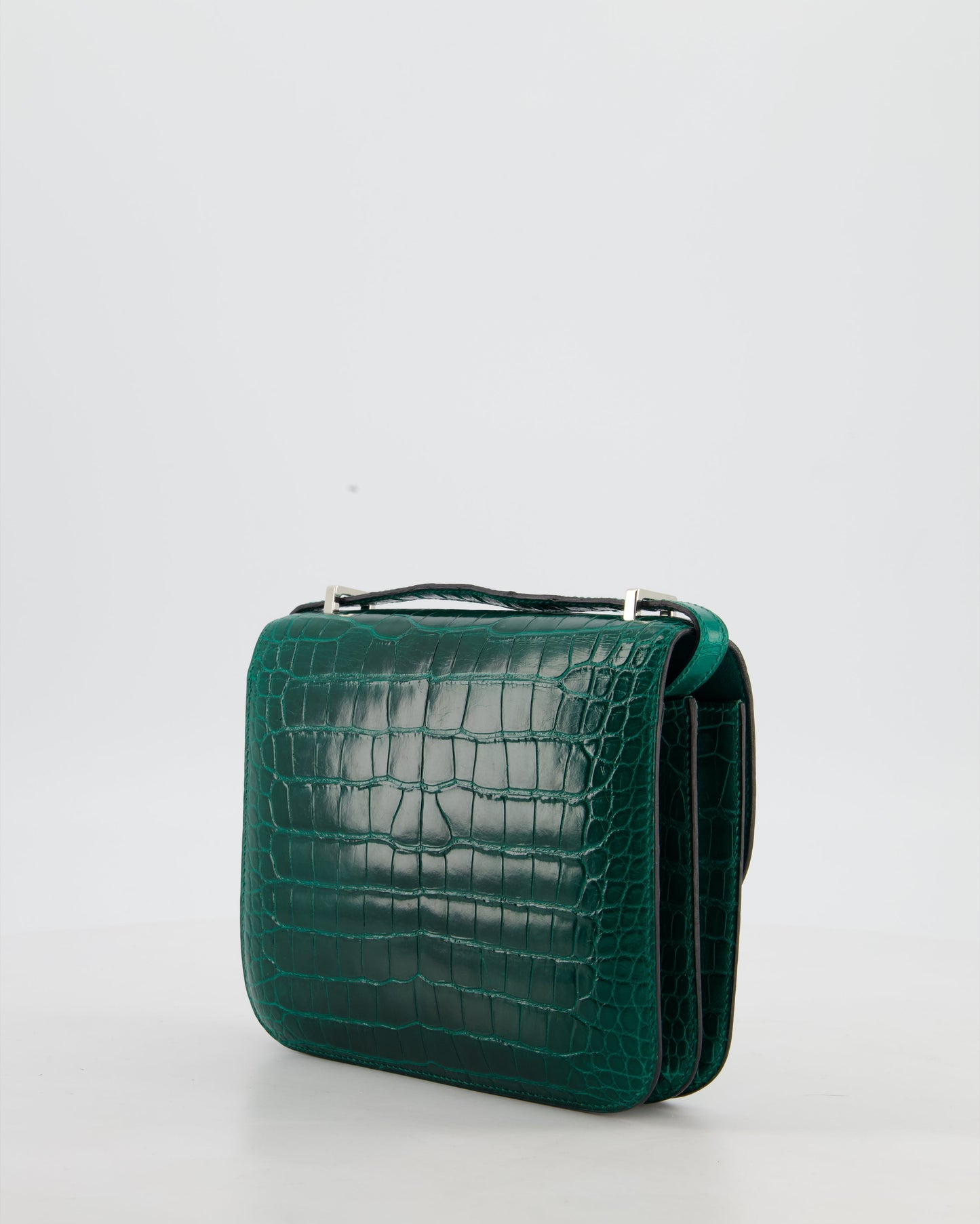 *HOT* Hermes Constance 18 Bag in Vert Bosphore Crocodile Porosus with Palladium Hardware