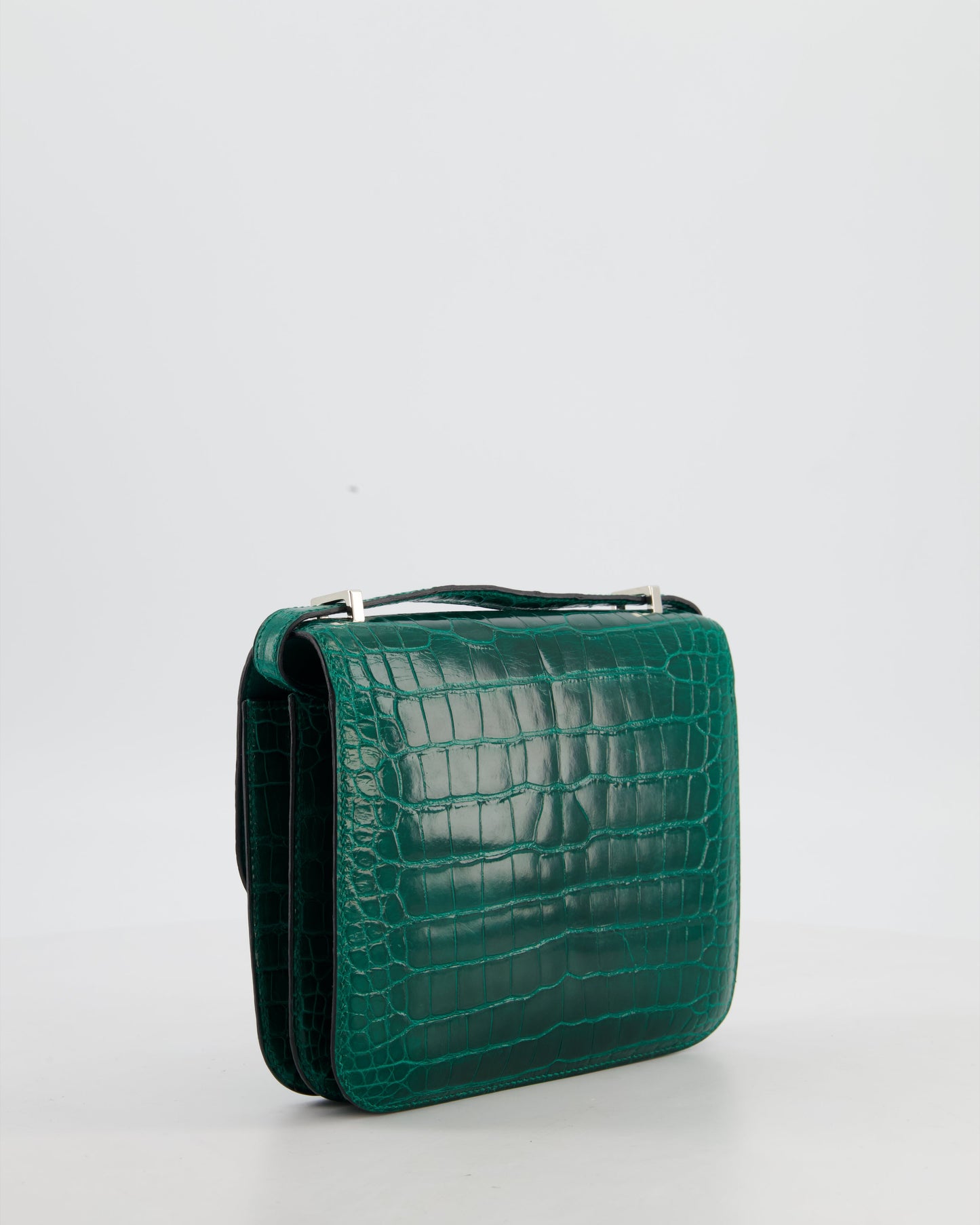 *HOT* Hermes Constance 18 Bag in Vert Bosphore Crocodile Porosus with Palladium Hardware
