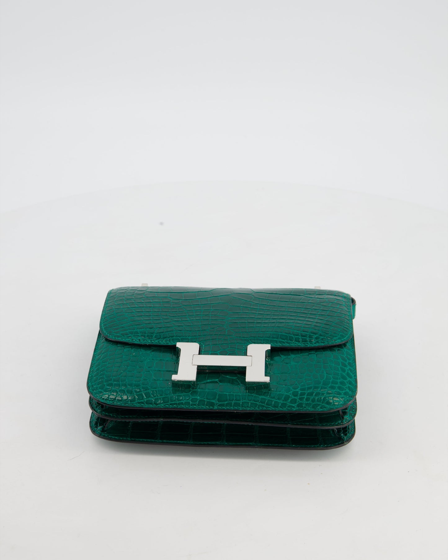 *HOT* Hermes Constance 18 Bag in Vert Bosphore Crocodile Porosus with Palladium Hardware