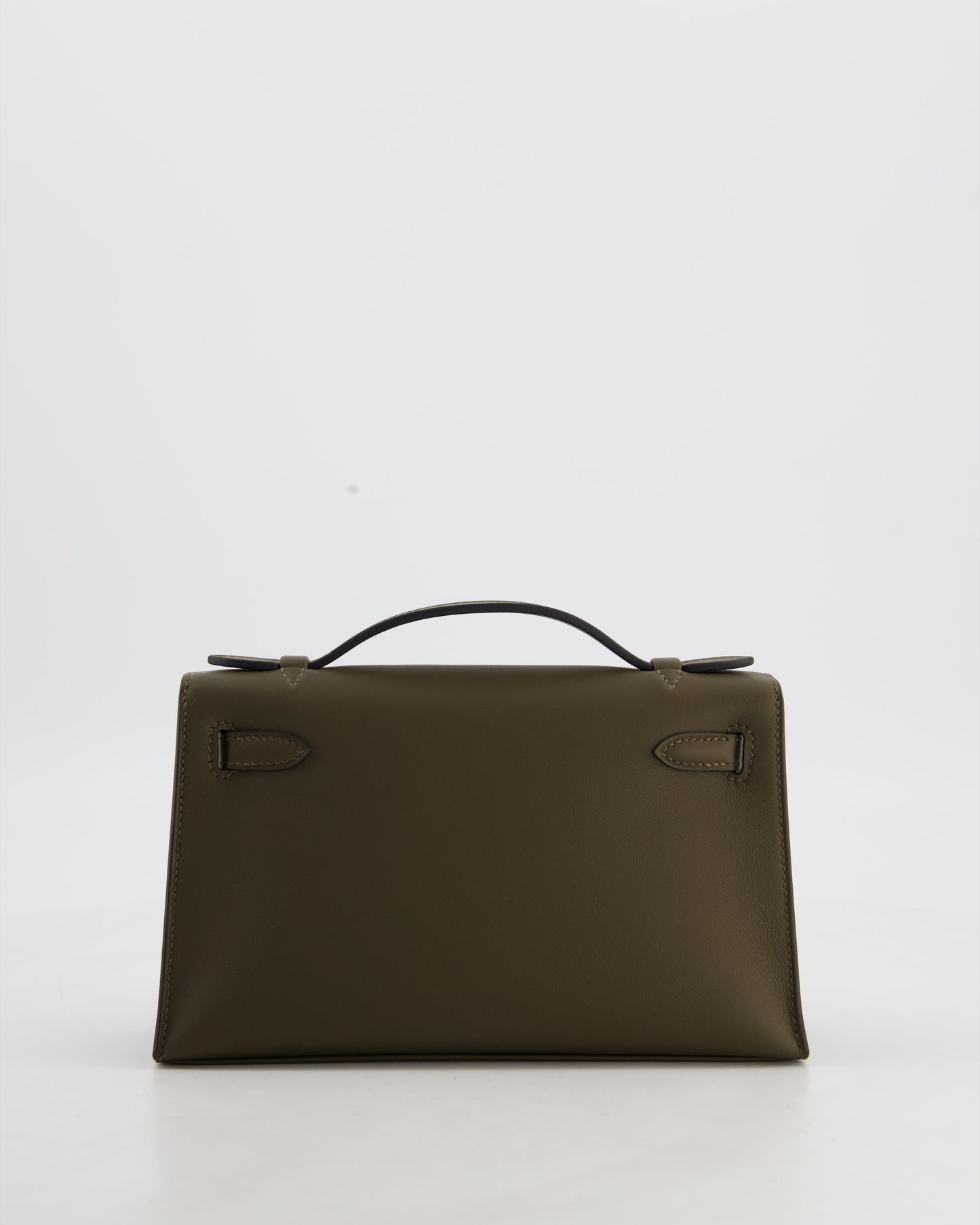 *NEW COLOUR* Hermes Mini Kelly Pochette Bag in Vert Loden Swift Leather and Permabrass Hardware
