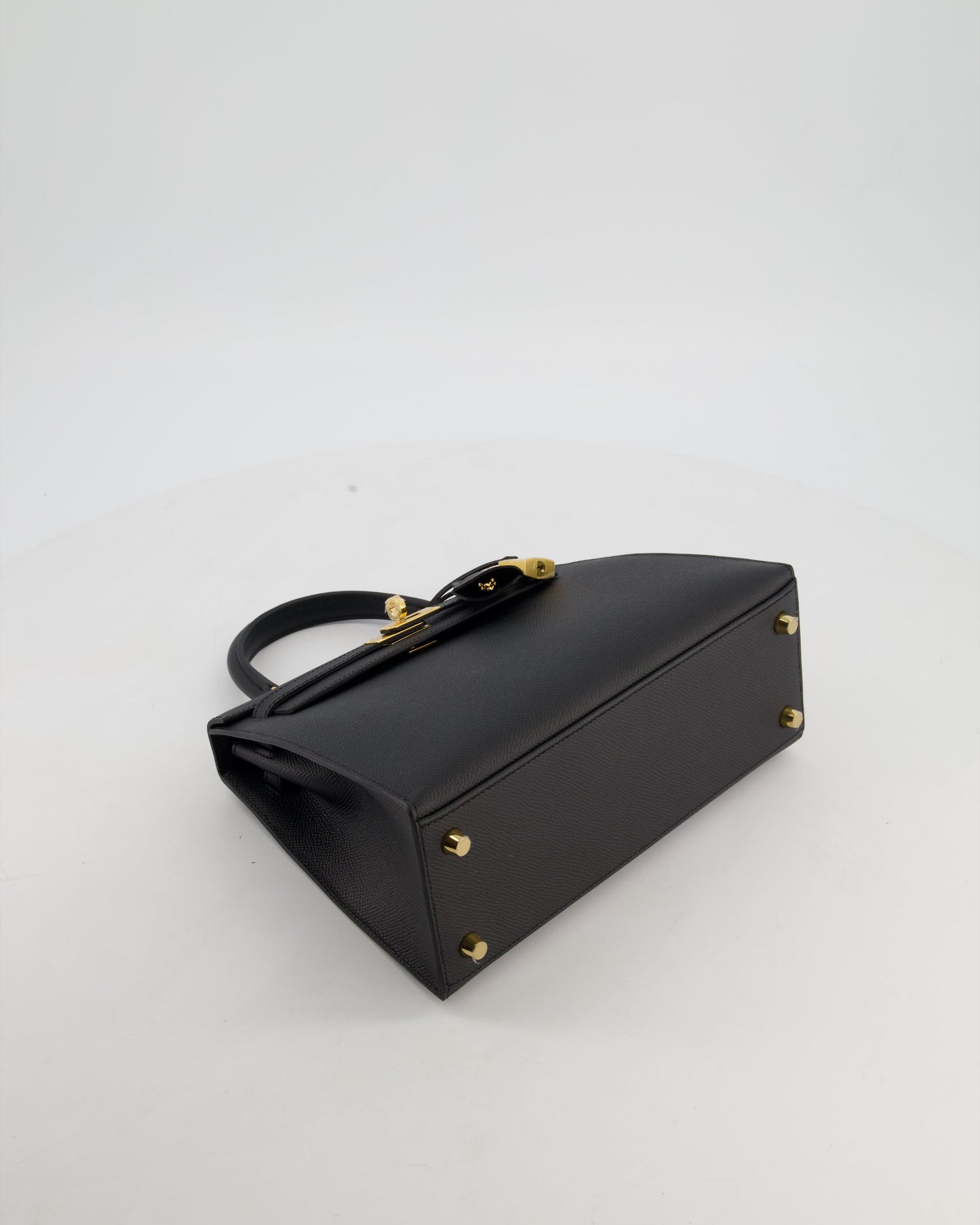 *HOT* Hermes Kelly 25 Sellier Bag in Noir Epsom Leather with Gold Hardware
