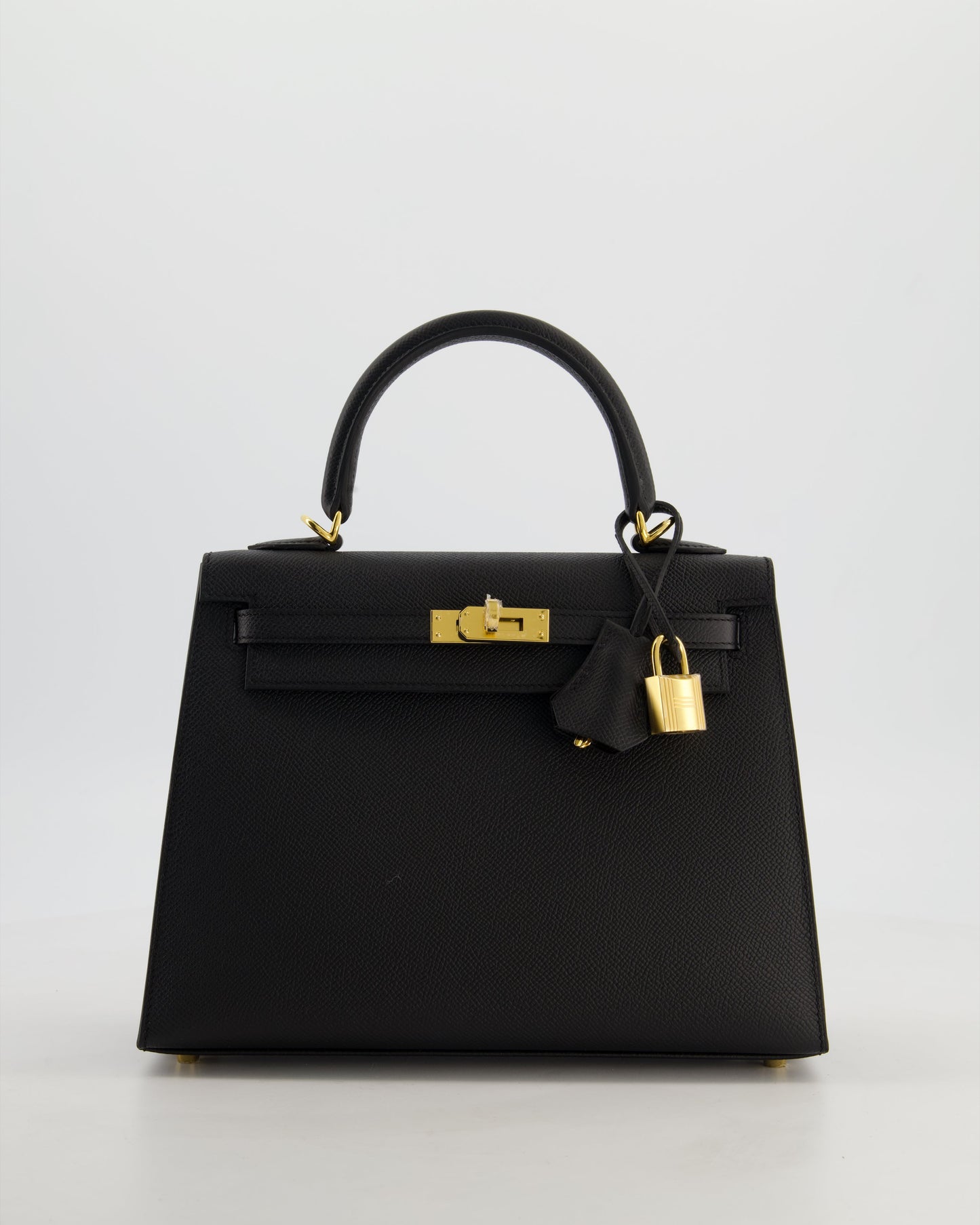*HOT* Hermes Kelly 25 Sellier Bag in Noir Epsom Leather with Gold Hardware