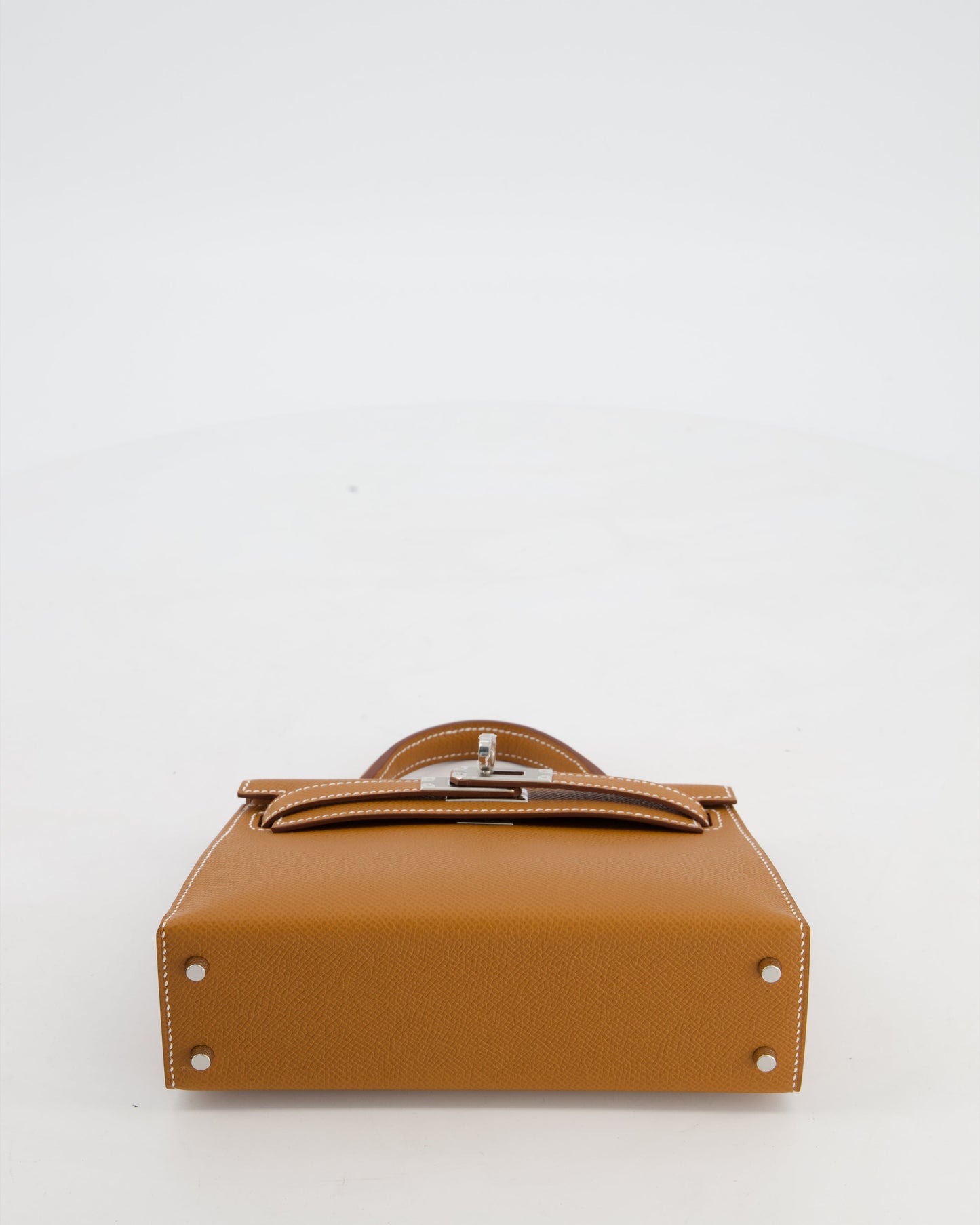 *NEW STAMP* Hermes Mini Kelly II 20 Bag in Gold Epsom Leather with Palladium Hardware