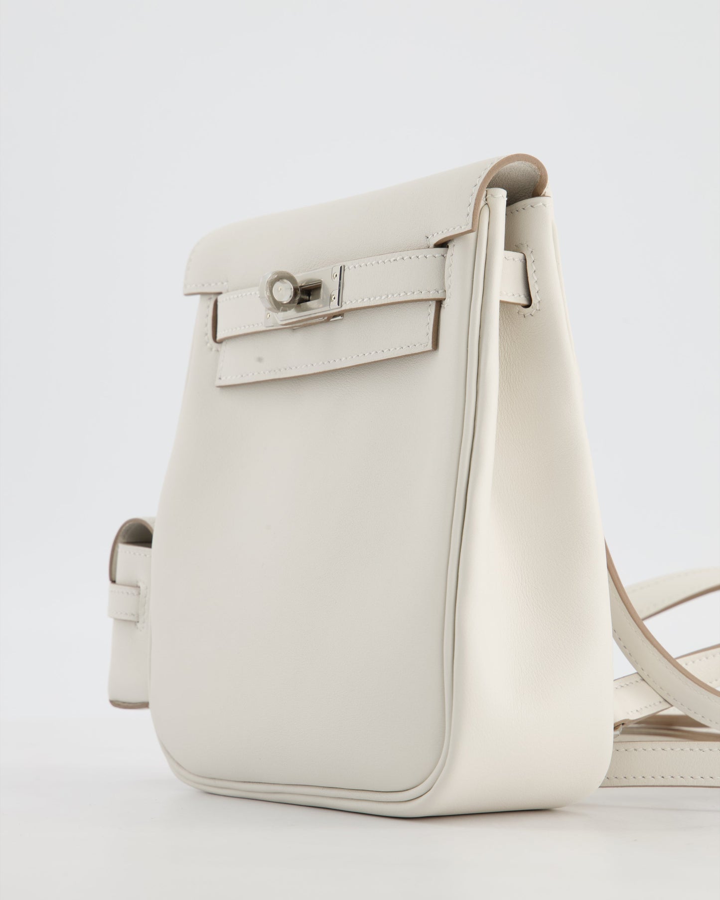 *RARE* Hermes Kelly Jump Backpack Bag in Gris Pale Swift Leather with Palladium Hardware