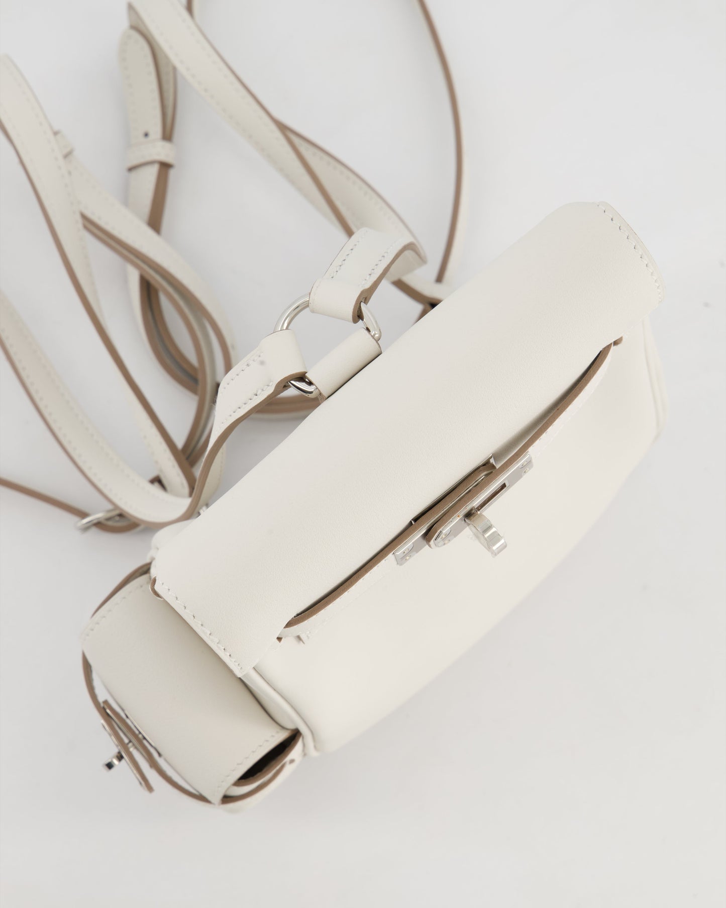 *RARE* Hermes Kelly Jump Backpack Bag in Gris Pale Swift Leather with Palladium Hardware