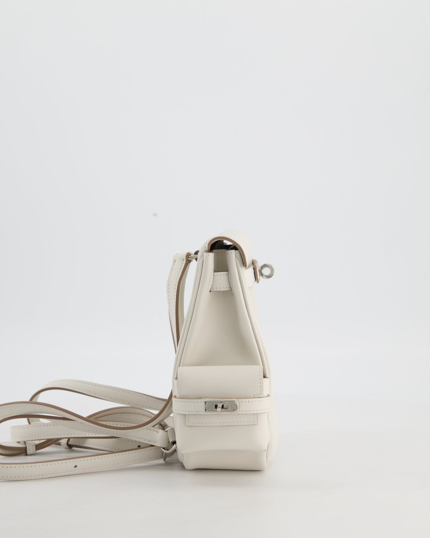 *RARE* Hermes Kelly Jump Backpack Bag in Gris Pale Swift Leather with Palladium Hardware