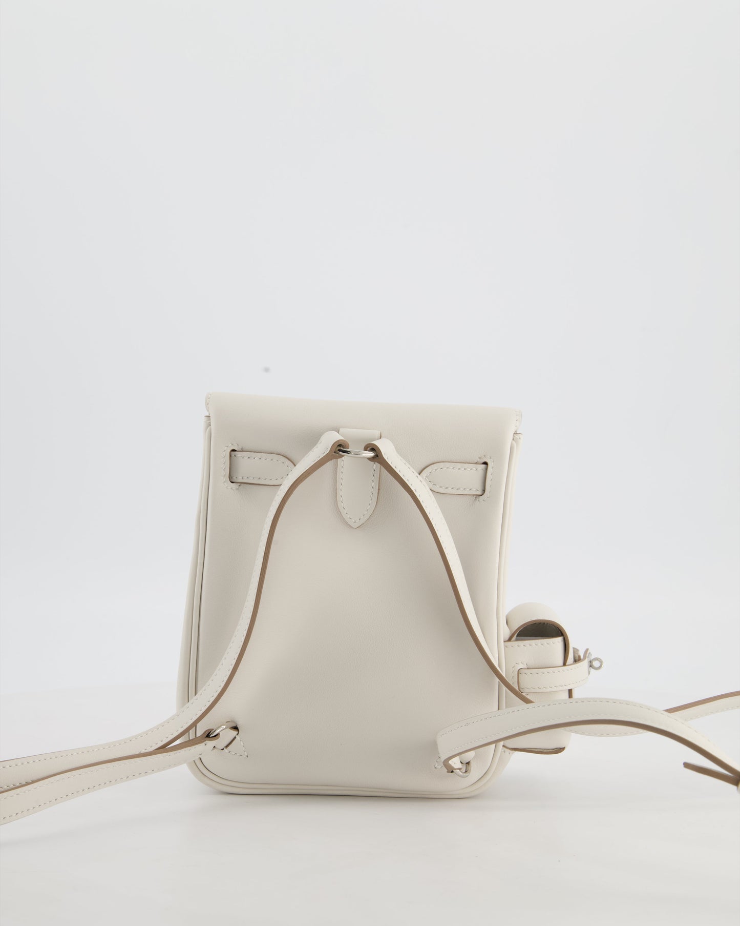 *RARE* Hermes Kelly Jump Backpack Bag in Gris Pale Swift Leather with Palladium Hardware