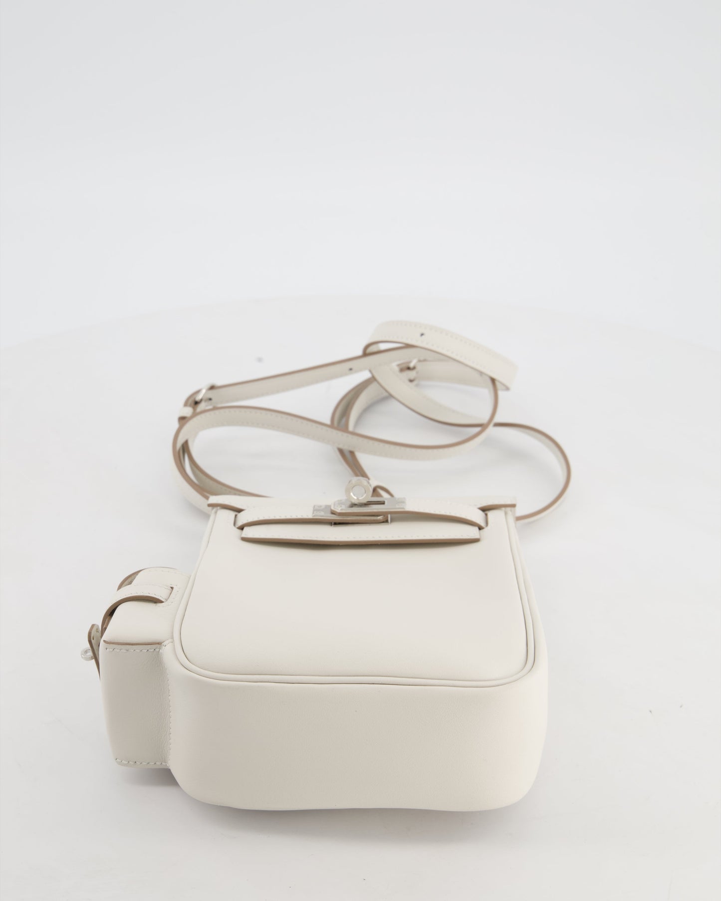*RARE* Hermes Kelly Jump Backpack Bag in Gris Pale Swift Leather with Palladium Hardware