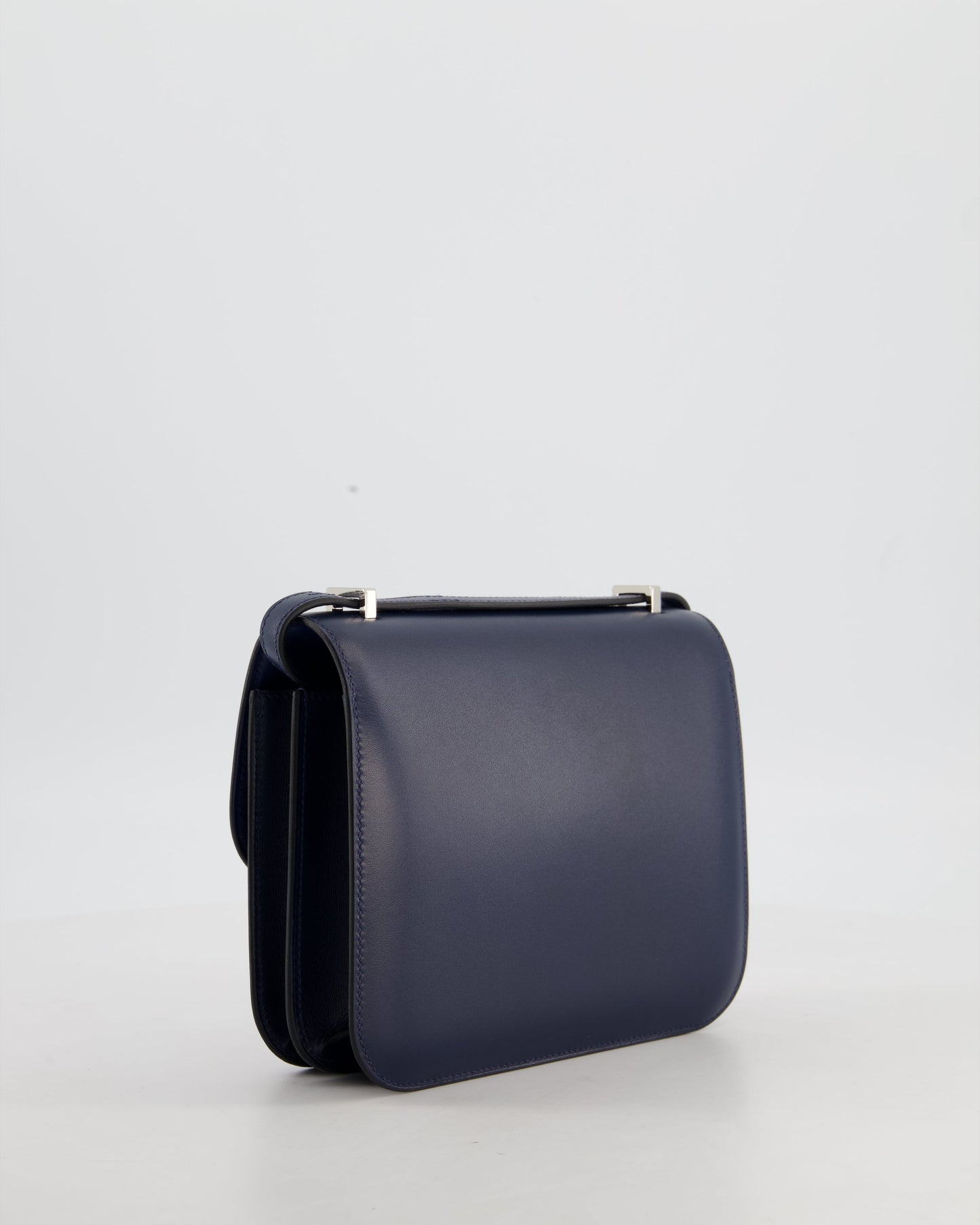 *LIMITED EDITION* Hermes Mini Constance Clouté III Miroir 18 Bag in Bleu Abysse Calfskin Box Leather with Palladium Hardware