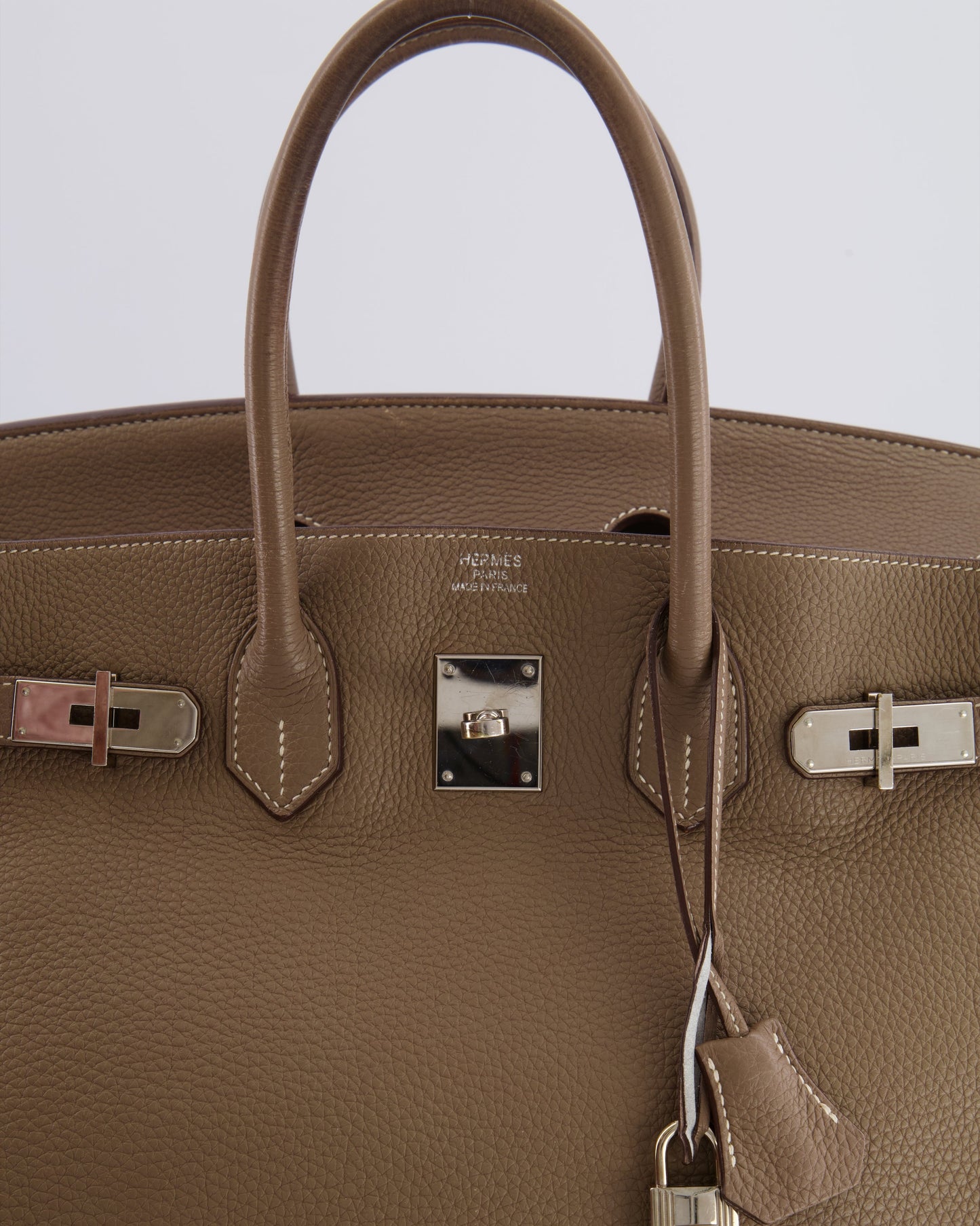 Hermes Birkin 35 Bag in Etoupe Togo Leather with Palladium Hardware