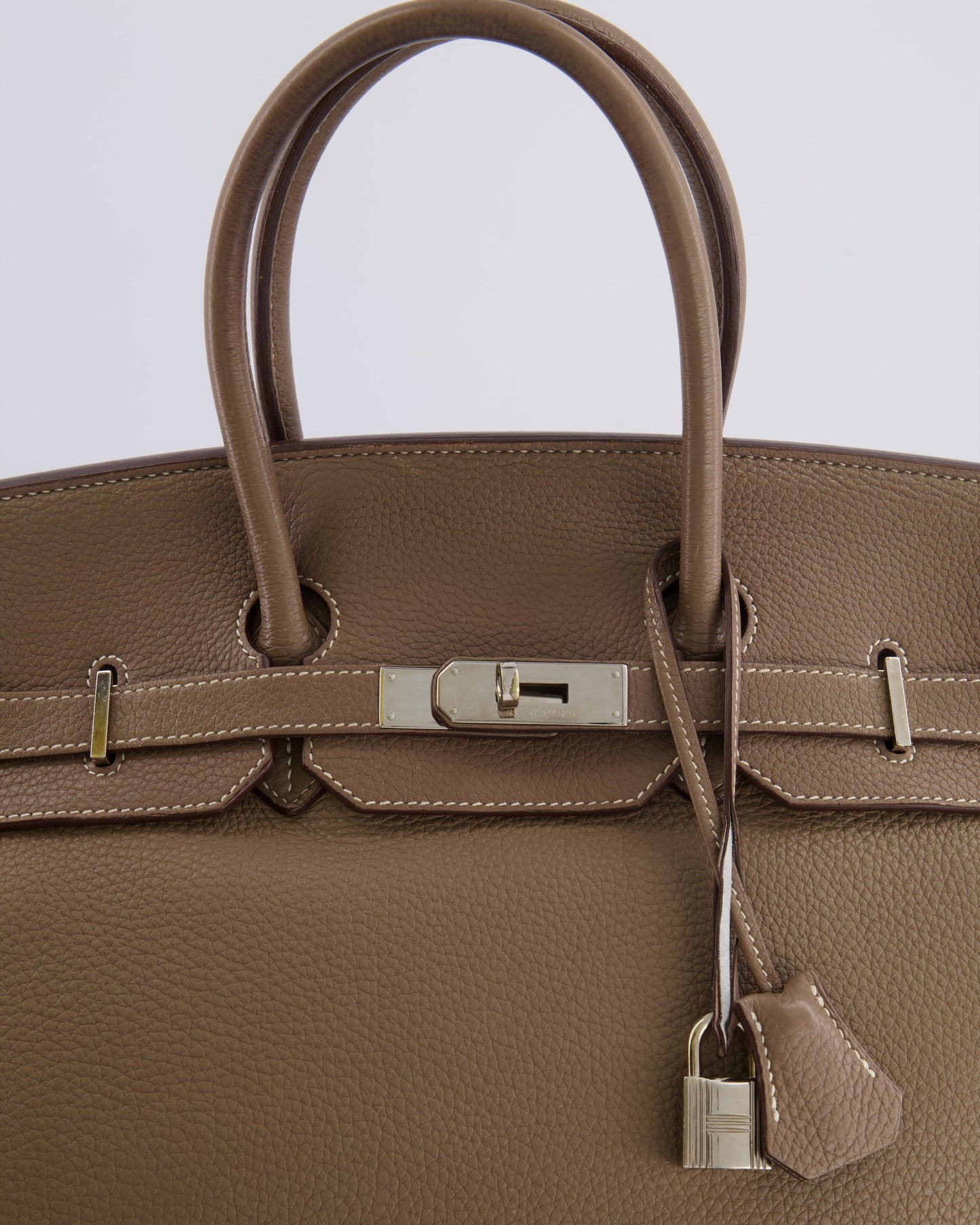 Hermes Birkin 35 Bag in Etoupe Togo Leather with Palladium Hardware