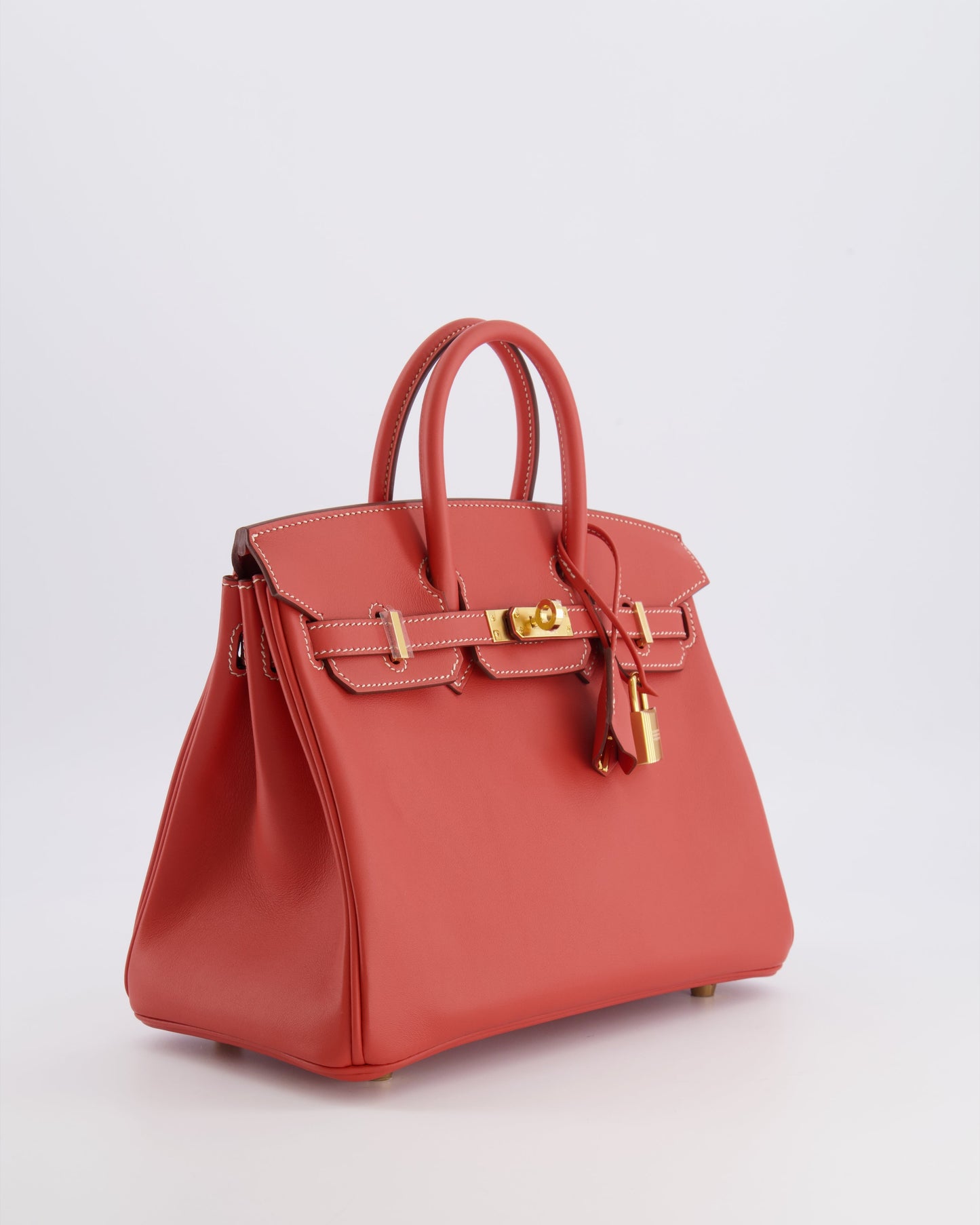 Hermes Birkin 25 Retourne Bag in Sanguine Swift Leather with Gold Hardware