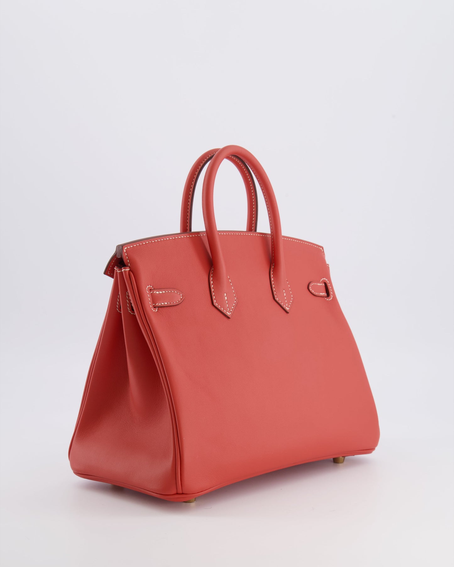 Hermes Birkin 25 Retourne Bag in Sanguine Swift Leather with Gold Hardware