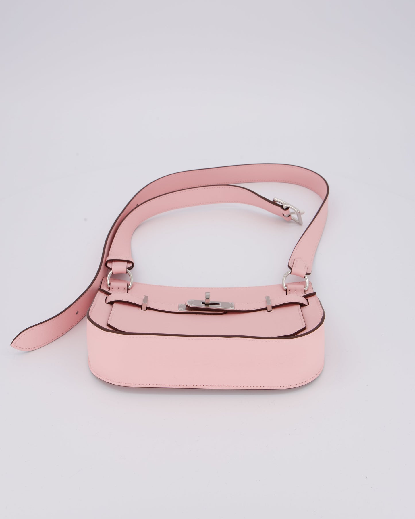 *RARE & HOT* Hermes Mini Jypsiere Bag in Rose Sakura Swift Leather with Palladium Hardware