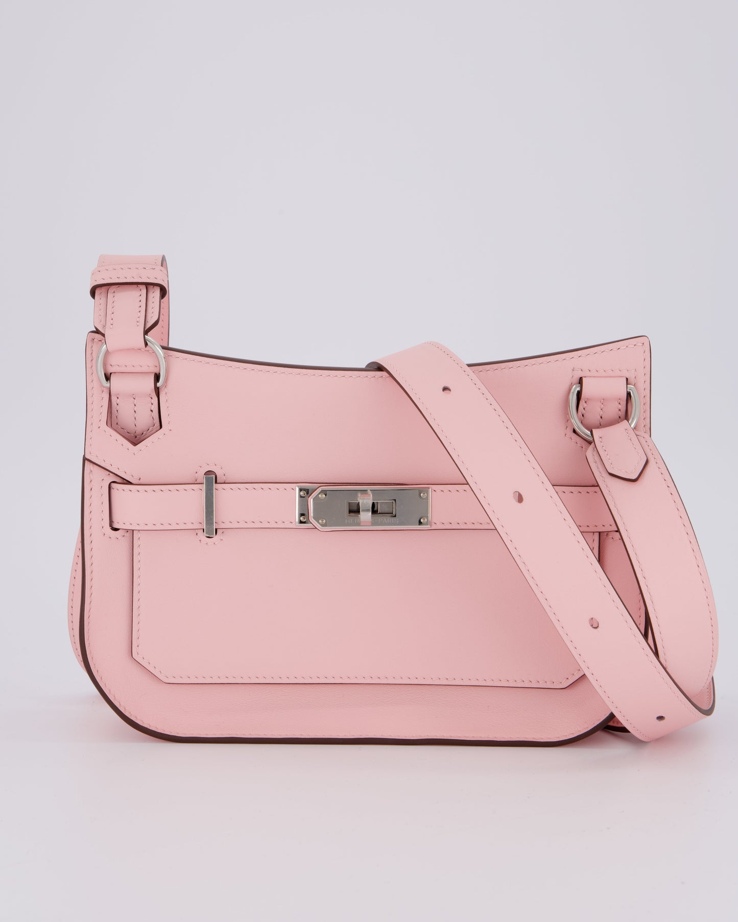 *RARE & HOT* Hermes Mini Jypsiere Bag in Rose Sakura Swift Leather with Palladium Hardware