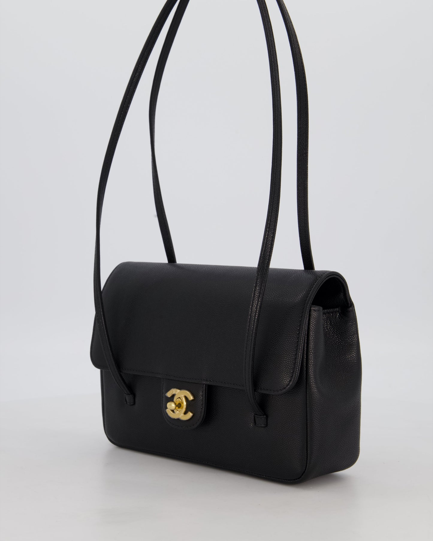 *RARE* Chanel 26P Preppy Coco Small Flap Bag in Shiny Caviar Leather with Gold Hardware