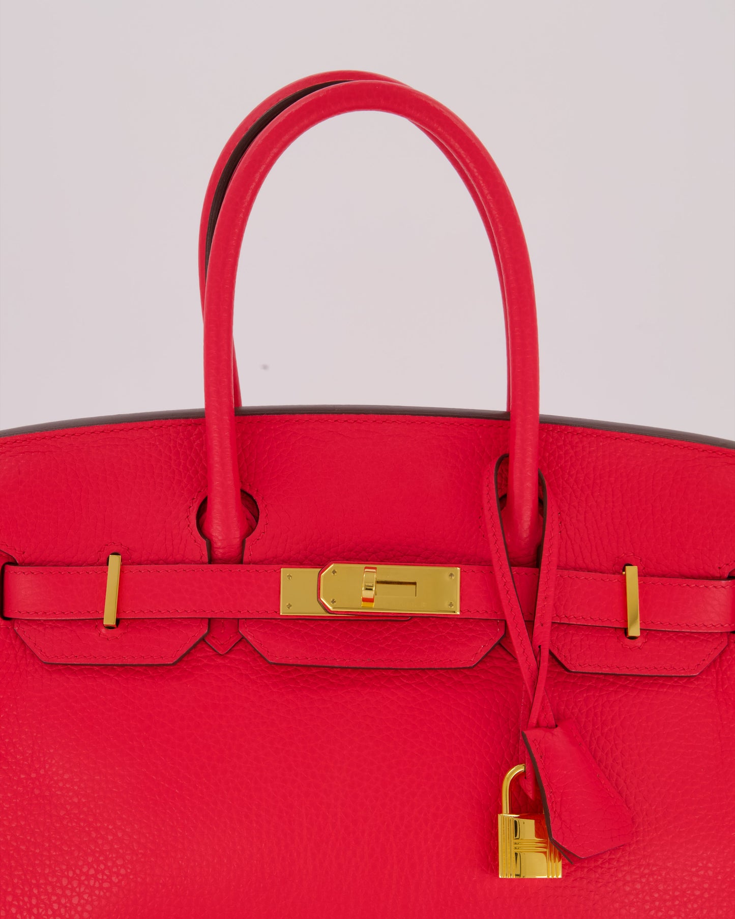 *RARE* Hermes Birkin 30 Retourne Bag in Rose Extreme Clemence Leather with Gold Hardware