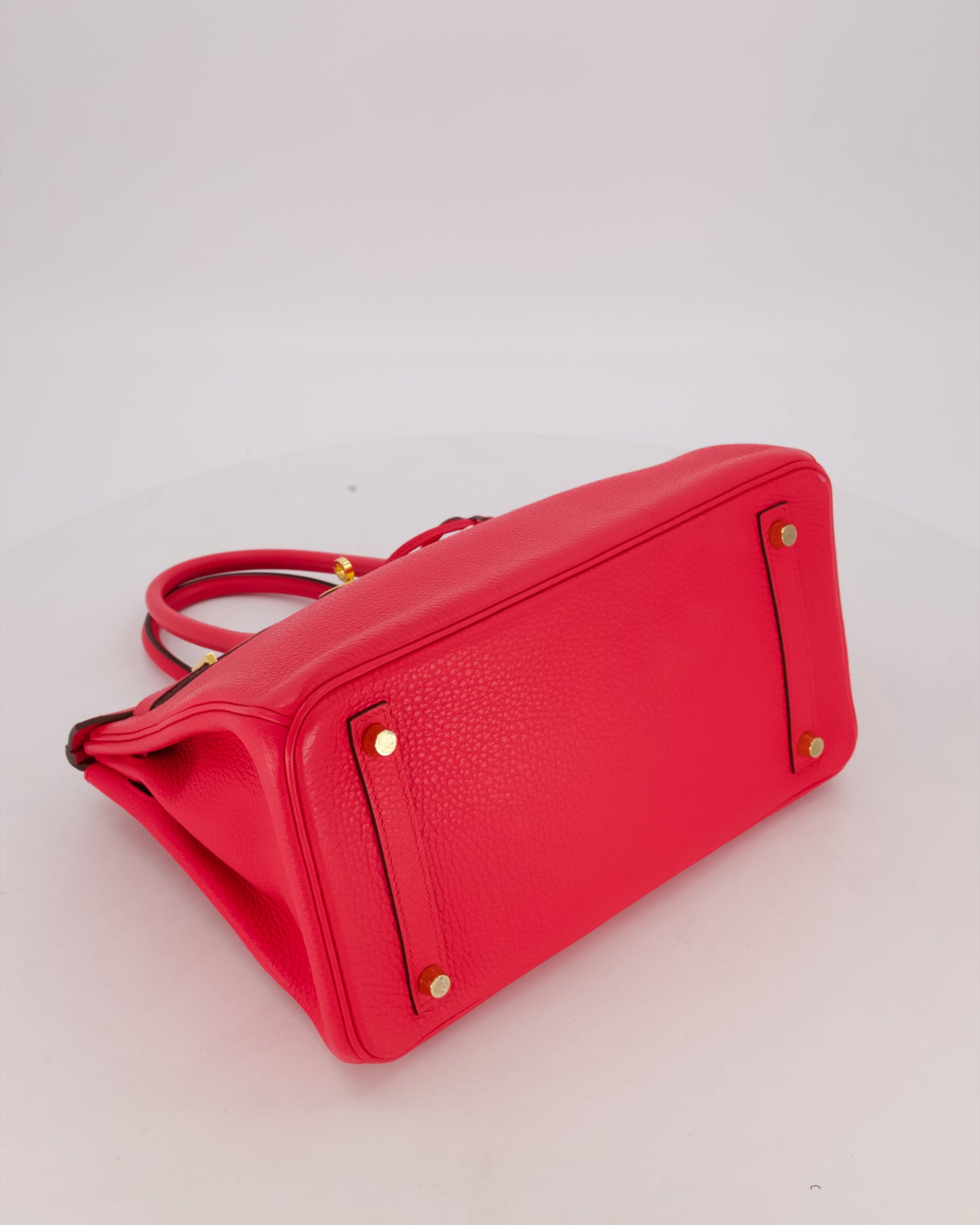 *RARE* Hermes Birkin 30 Retourne Bag in Rose Extreme Clemence Leather with Gold Hardware