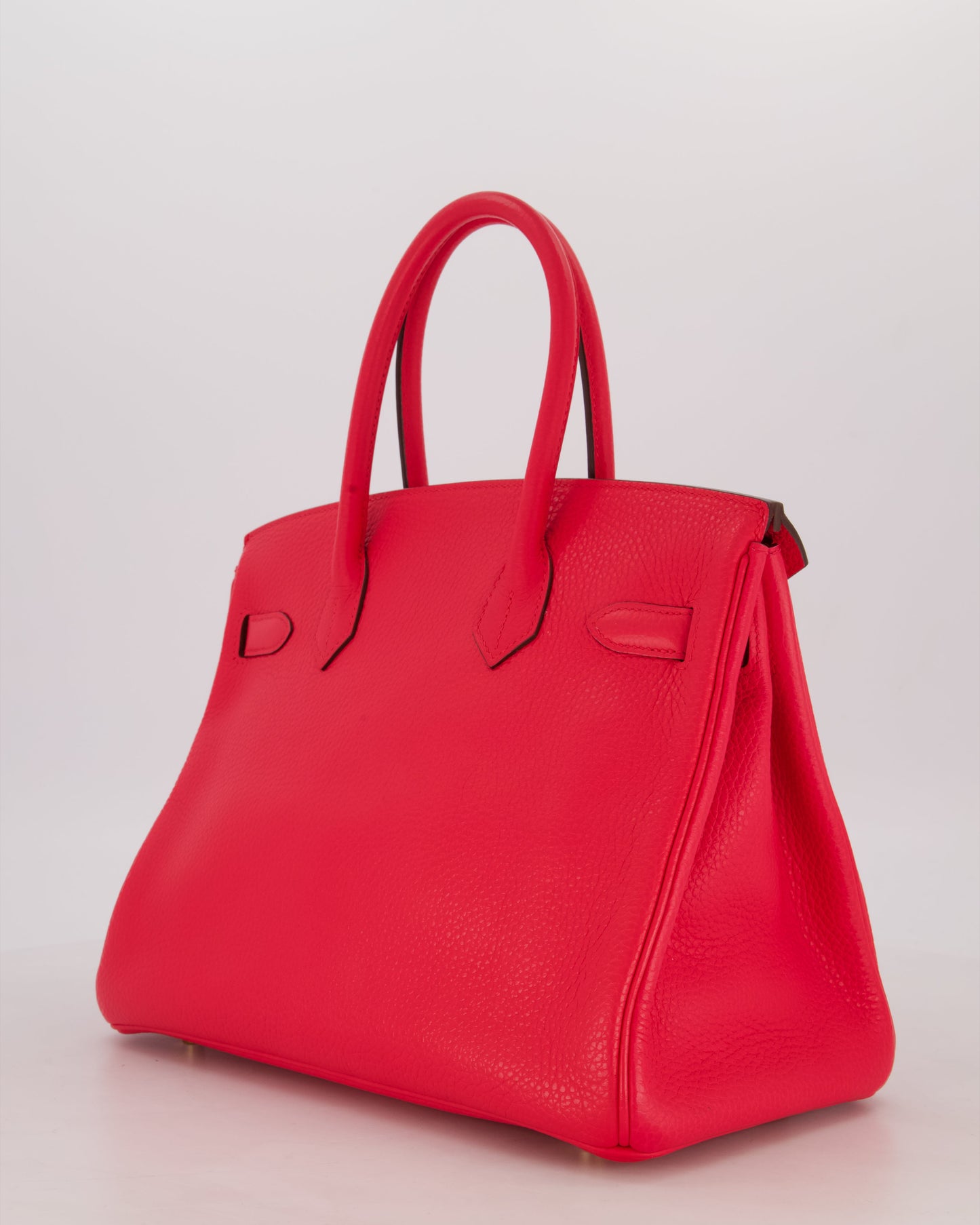 *RARE* Hermes Birkin 30 Retourne Bag in Rose Extreme Clemence Leather with Gold Hardware