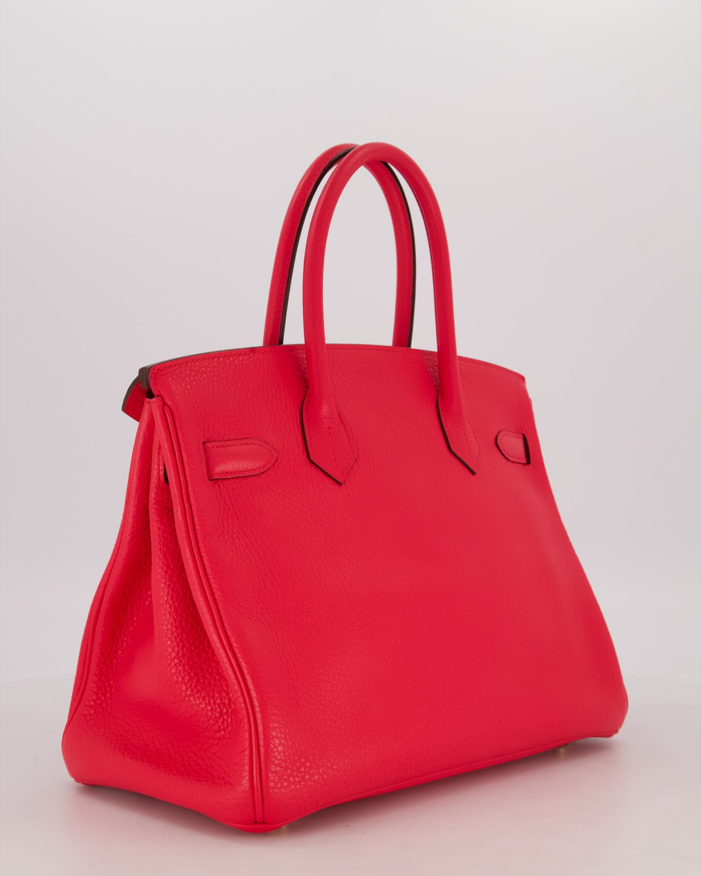*RARE* Hermes Birkin 30 Retourne Bag in Rose Extreme Clemence Leather with Gold Hardware