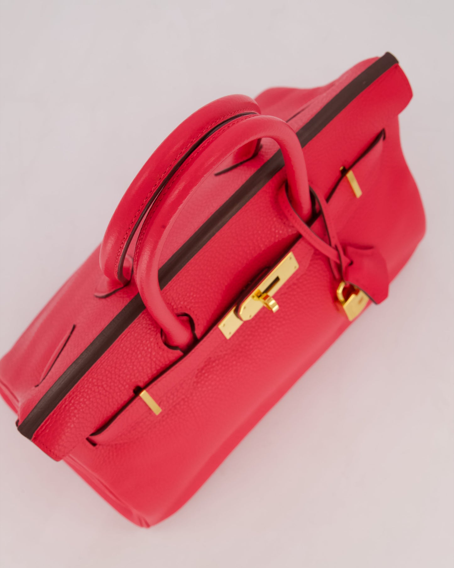 *RARE* Hermes Birkin 30 Retourne Bag in Rose Extreme Clemence Leather with Gold Hardware