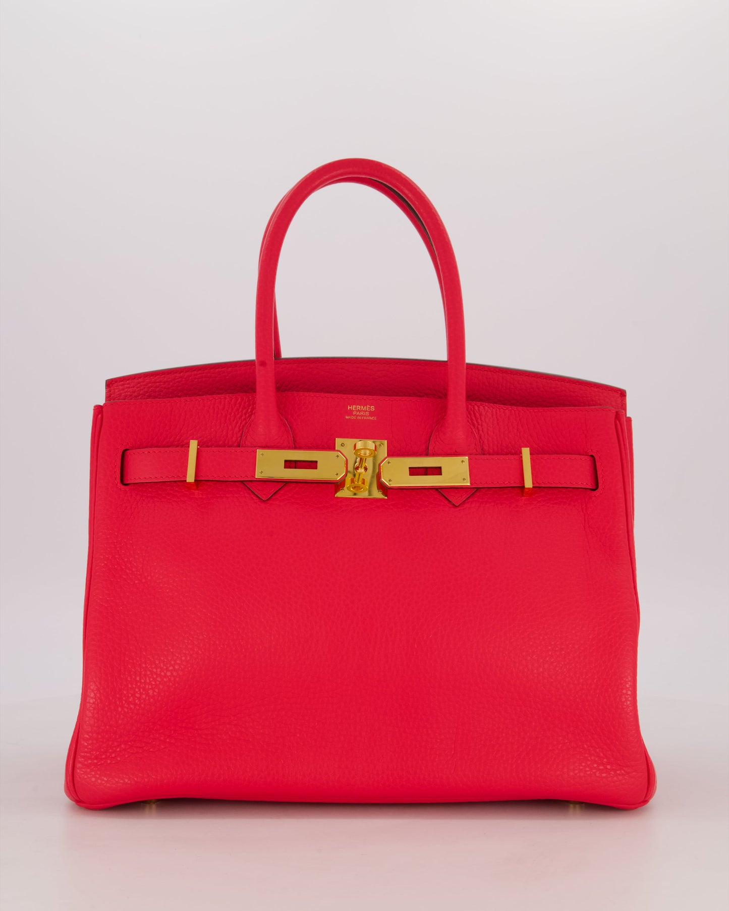 *RARE* Hermes Birkin 30 Retourne Bag in Rose Extreme Clemence Leather with Gold Hardware