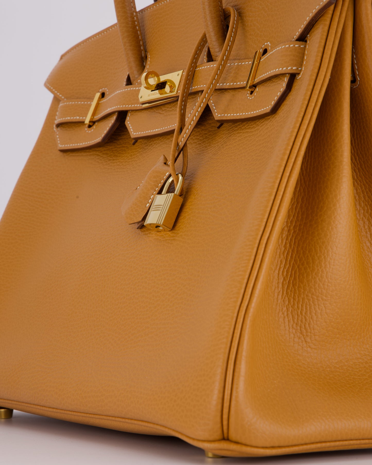 *VERY RARE* Hermes Vintage Birkin 35 Retourne Bag in Naturel Ardennes Leather With Gold Hardware