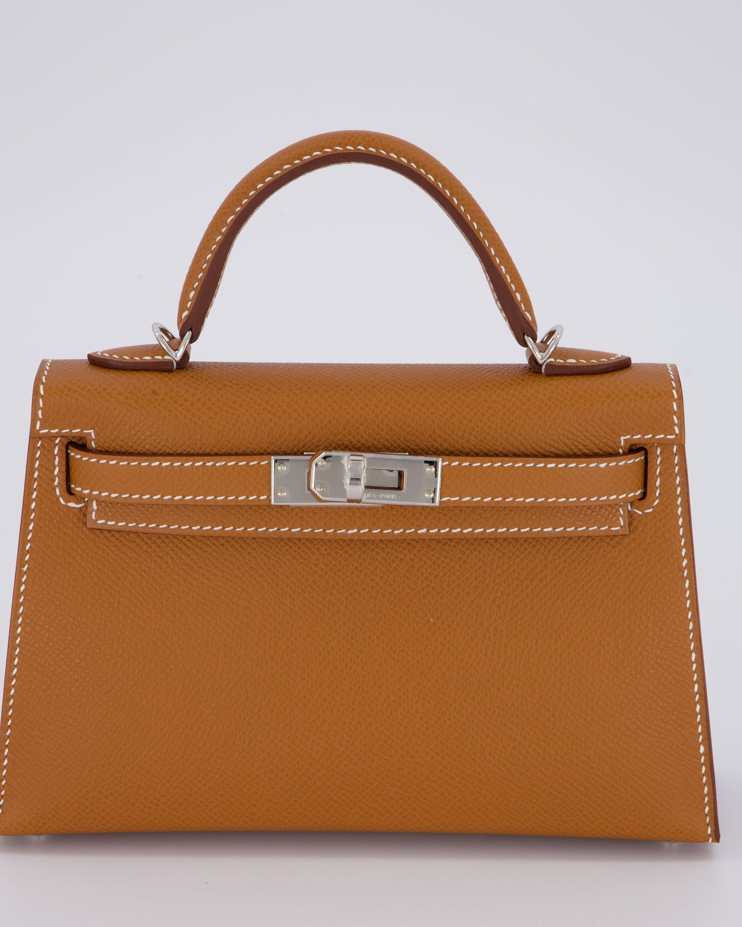 *NEW STAMP* Hermes Mini Kelly II 20 Bag in Gold Epsom Leather with Palladium Hardware