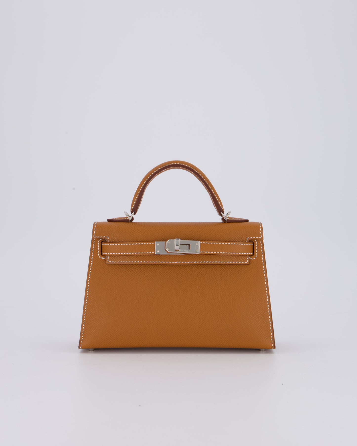 *NEW STAMP* Hermes Mini Kelly II 20 Bag in Gold Epsom Leather with Palladium Hardware