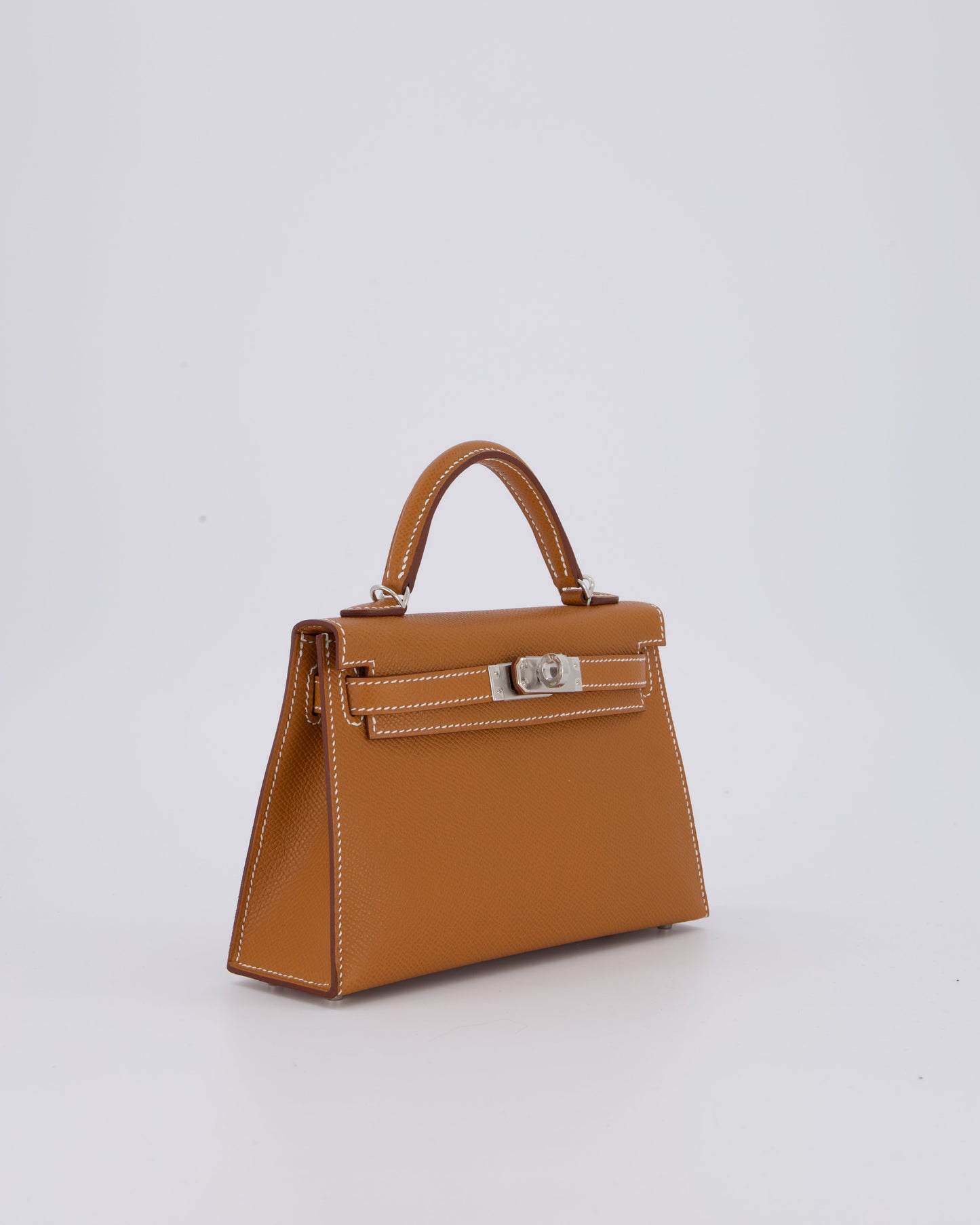 *NEW STAMP* Hermes Mini Kelly II 20 Bag in Gold Epsom Leather with Palladium Hardware