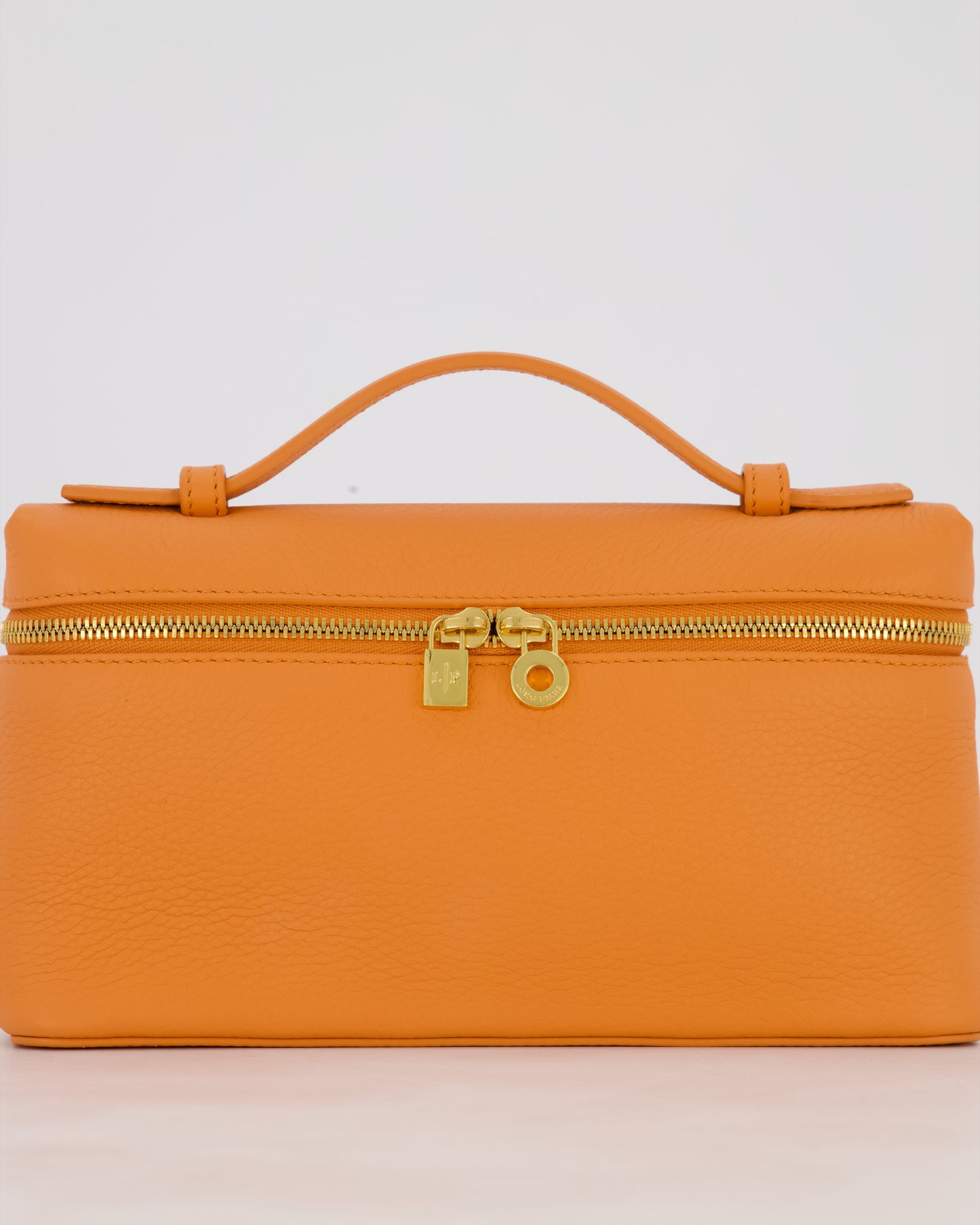 Loro Piana Extra Pocket L19 Bag in Orange Calfskin Leather with Gold Hardware