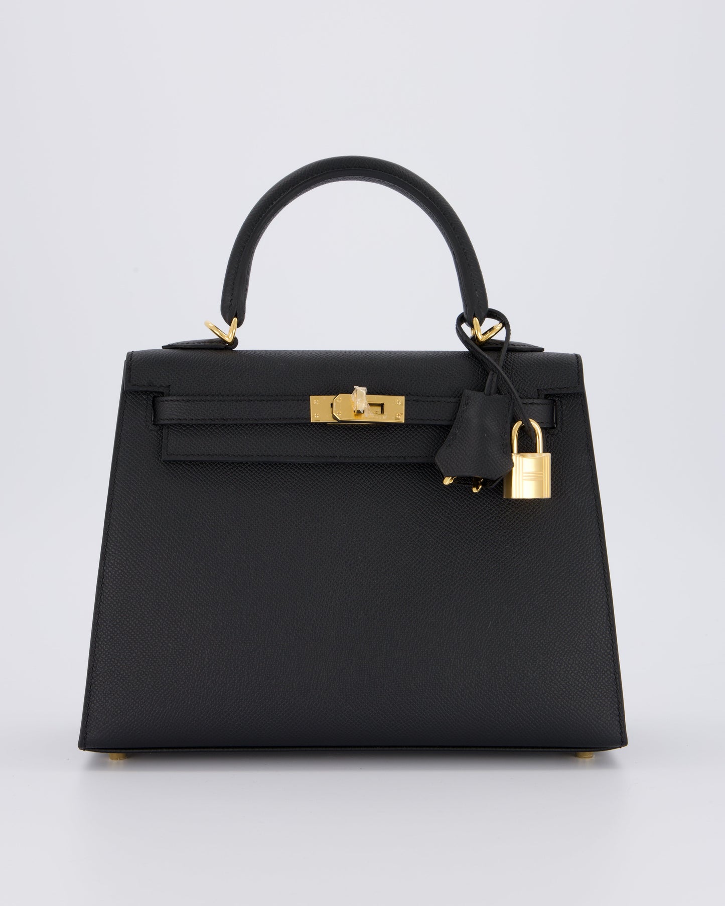 *HOT* Hermes Kelly 25 Sellier Bag in Noir Epsom Leather with Gold Hardware