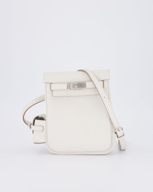 *RARE* Hermes Kelly Jump Backpack Bag in Gris Pale Swift Leather with Palladium Hardware