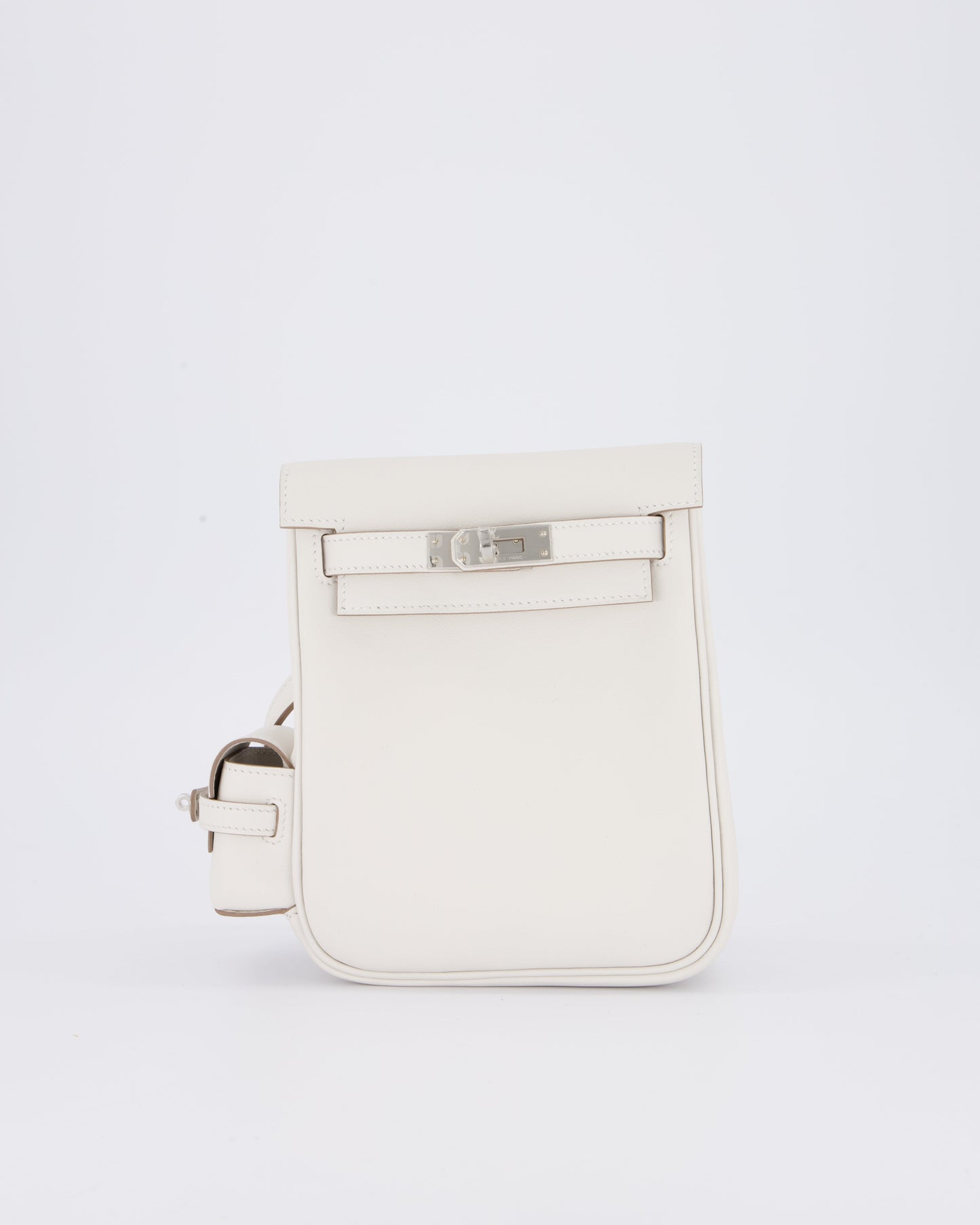 *RARE* Hermes Kelly Jump Backpack Bag in Gris Pale Swift Leather with Palladium Hardware