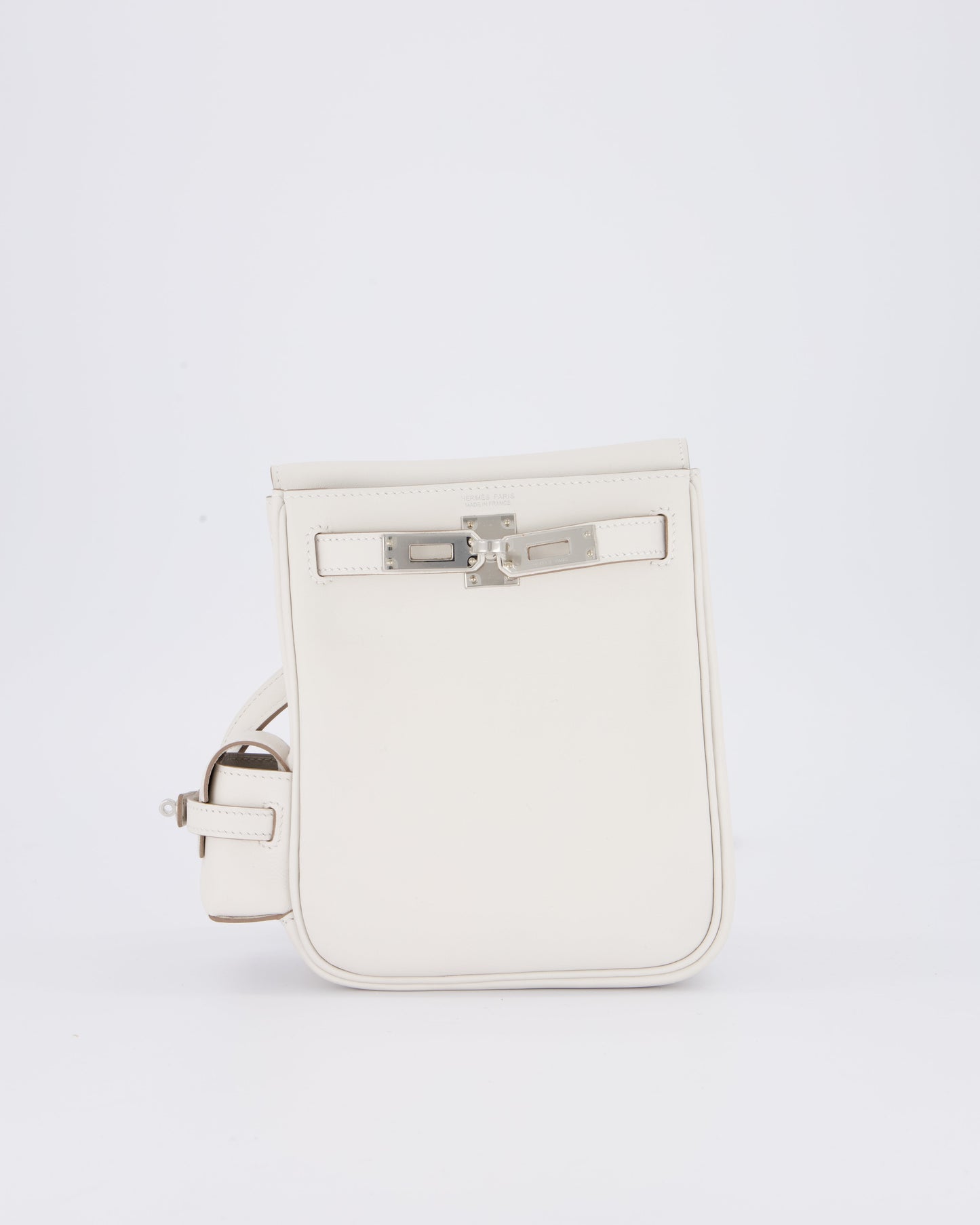*RARE* Hermes Kelly Jump Backpack Bag in Gris Pale Swift Leather with Palladium Hardware