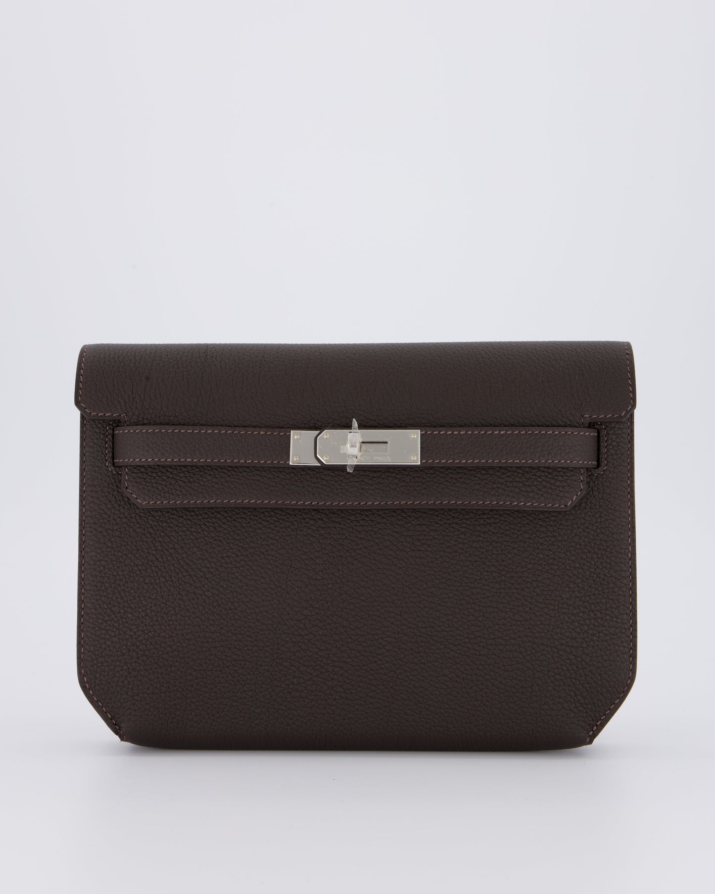 *RARE* Hermes Kelly Depeches 25 Bag in Bai Brun Togo Leather with Palladium Hardware