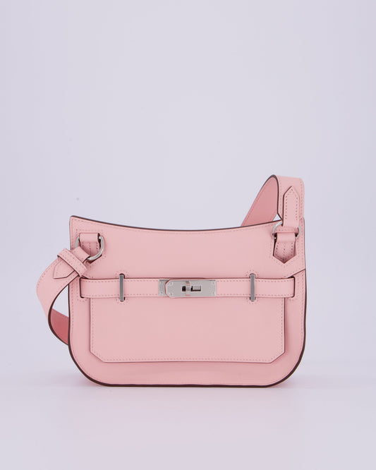 *RARE & HOT* Hermes Mini Jypsiere Bag in Rose Sakura Swift Leather with Palladium Hardware