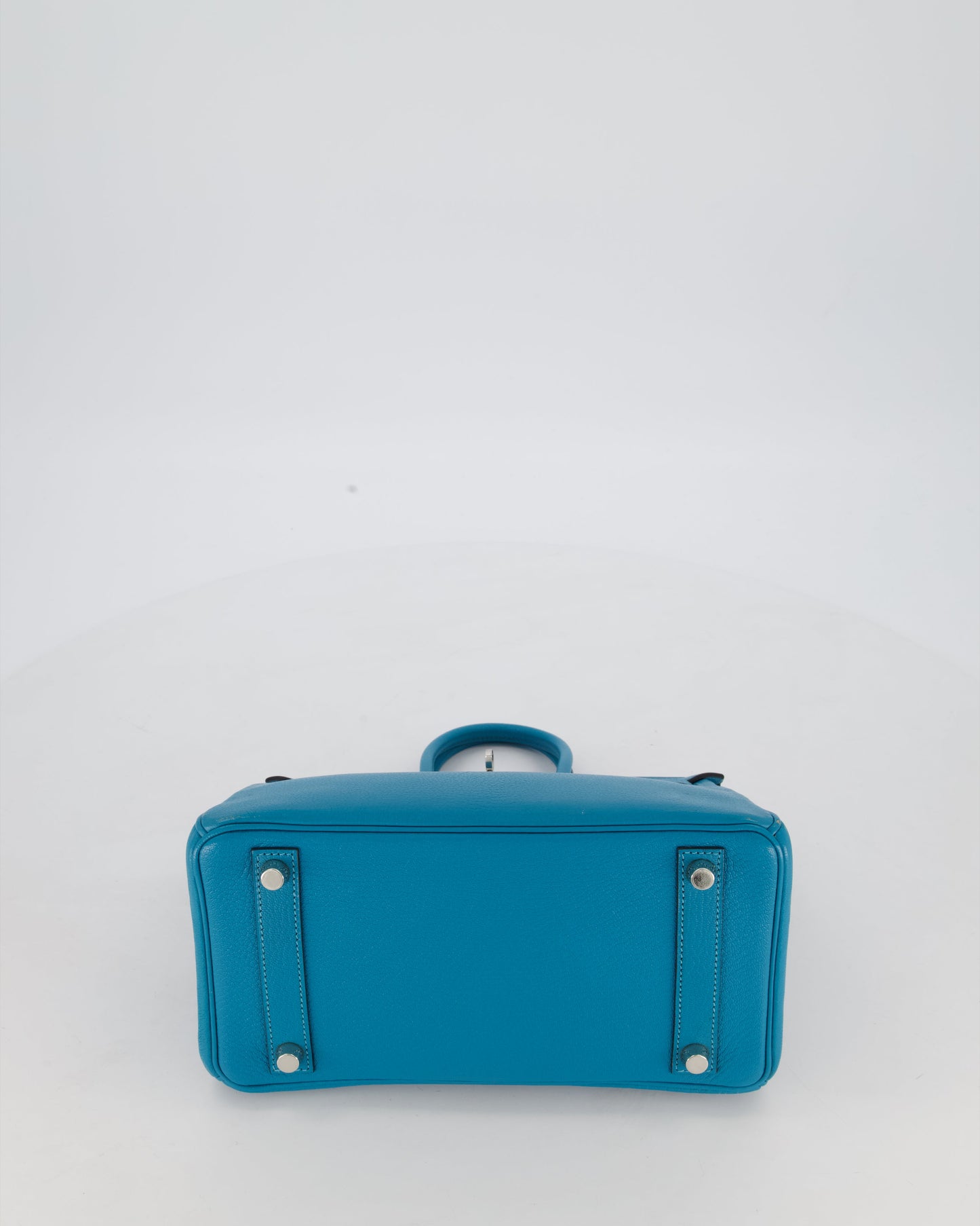 Hermes Birkin 25 Retourne Bag in Bleu Saint Cyr Chèvre Mysore Leather with Palladium Hardware