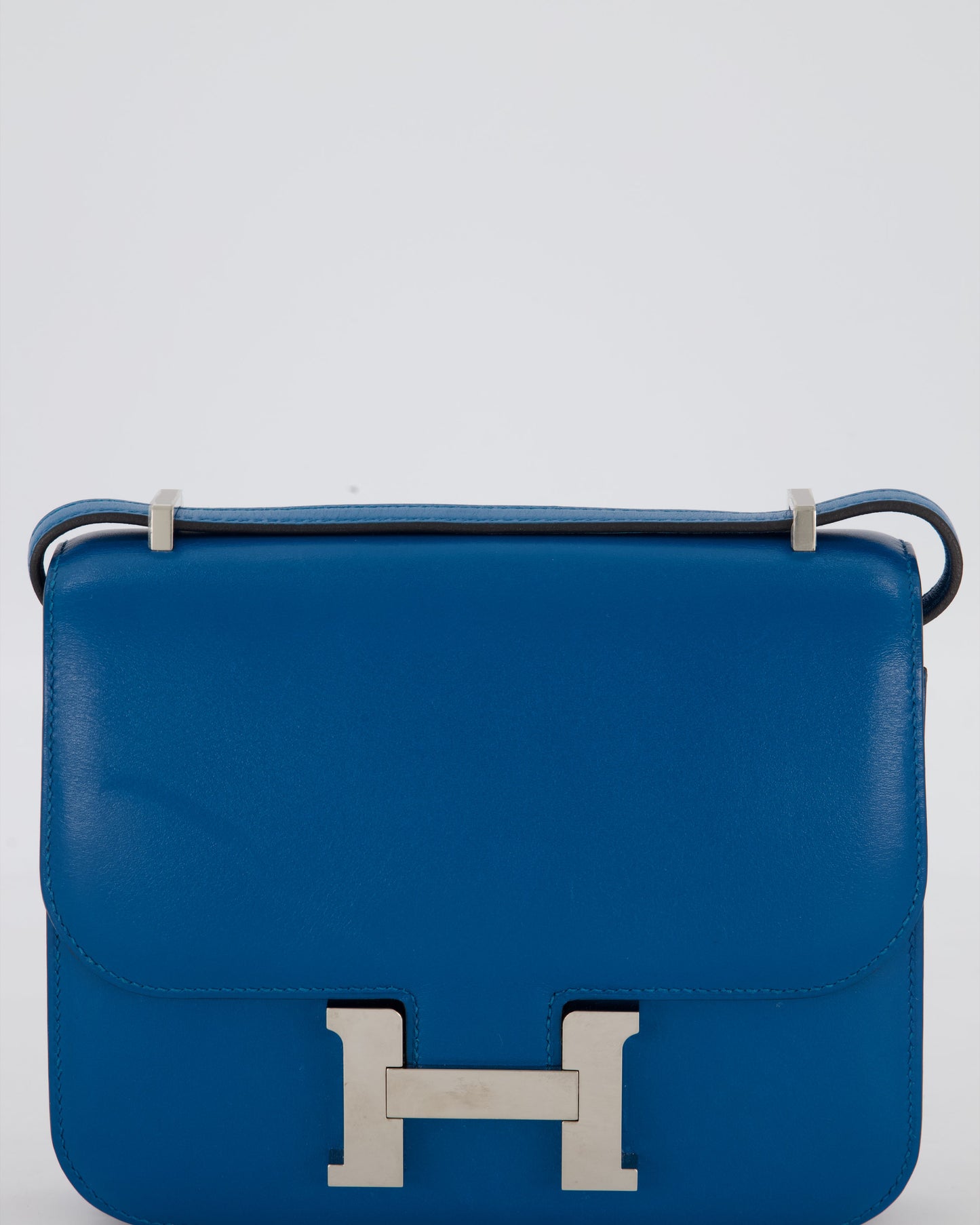 Hermes Mini Constance III 18 Bag in Bleu Izmir Tadelakt Leather with Palladium Hardware