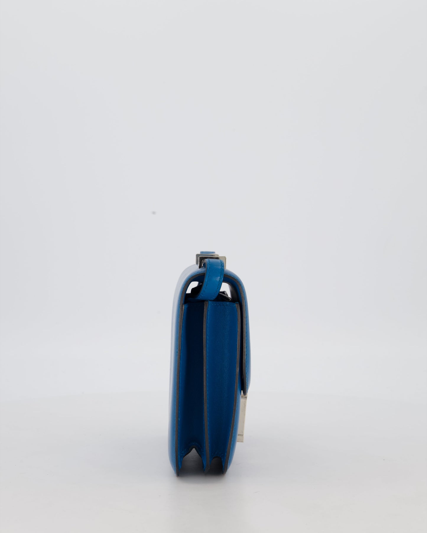 Hermes Mini Constance III 18 Bag in Bleu Izmir Tadelakt Leather with Palladium Hardware