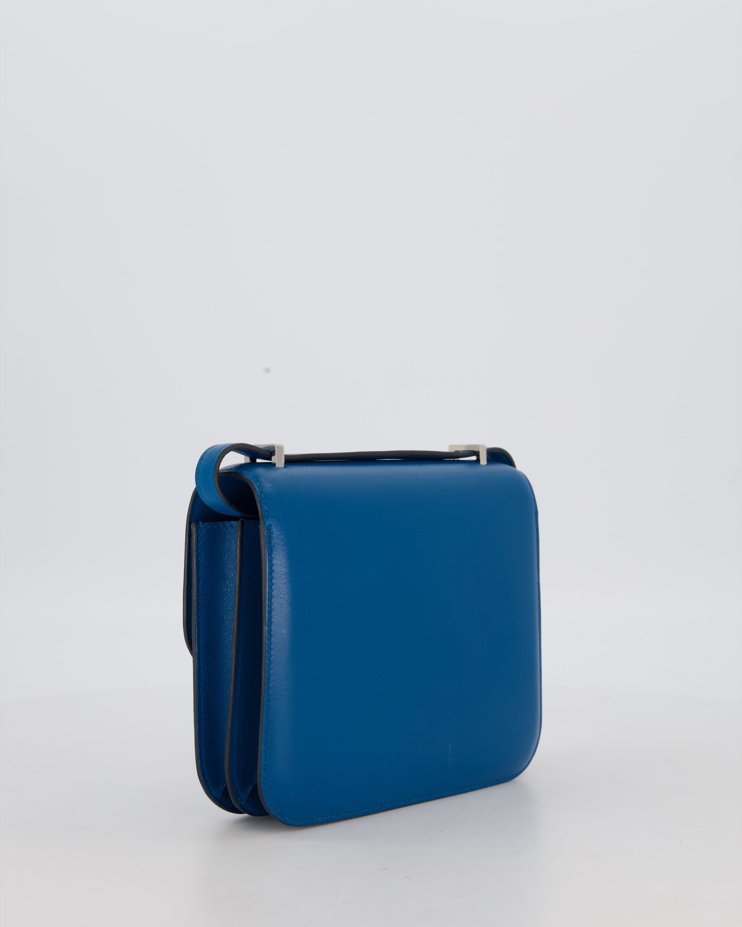 Hermes Mini Constance III 18 Bag in Bleu Izmir Tadelakt Leather with Palladium Hardware