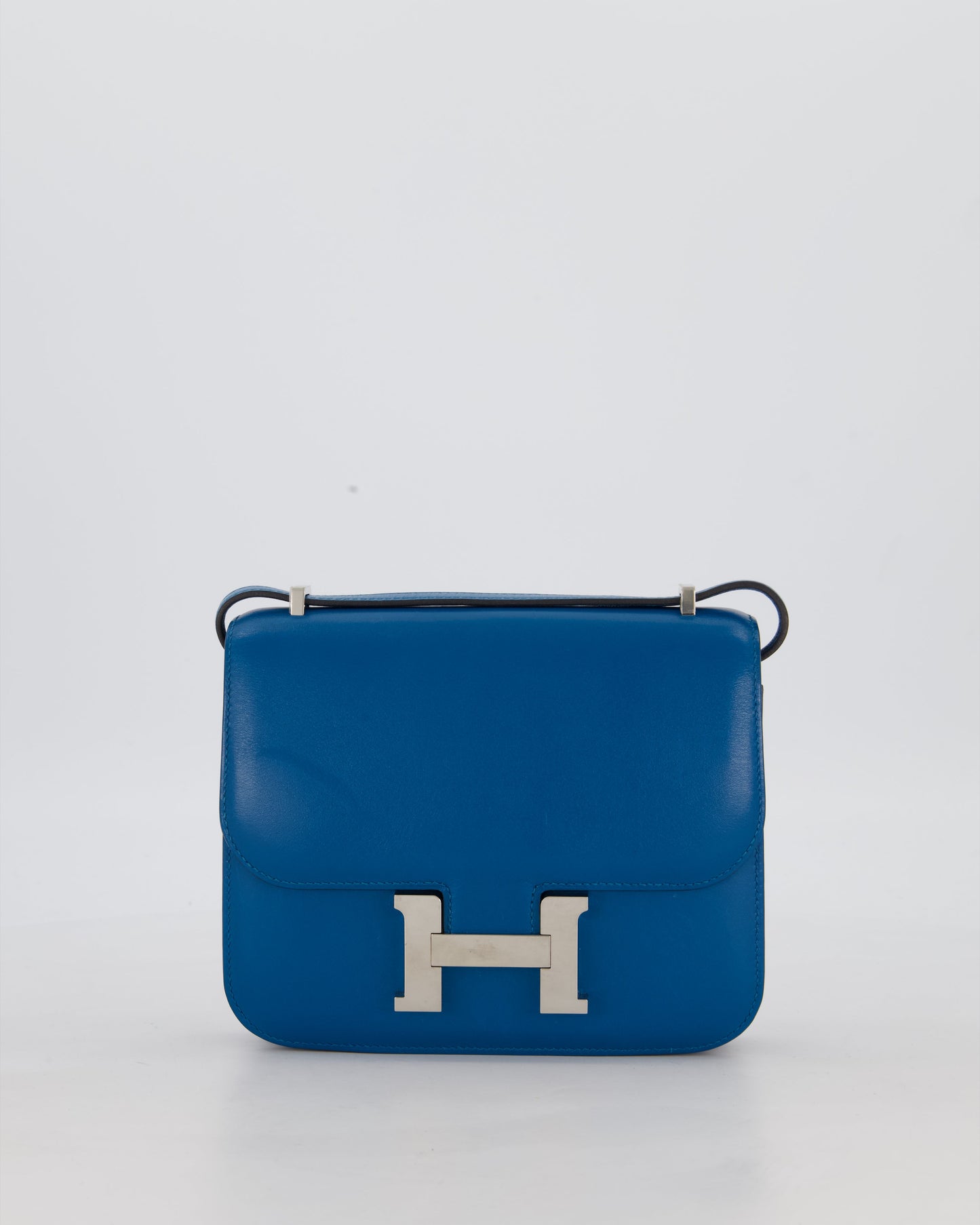 Hermes Mini Constance III 18 Bag in Bleu Izmir Tadelakt Leather with Palladium Hardware